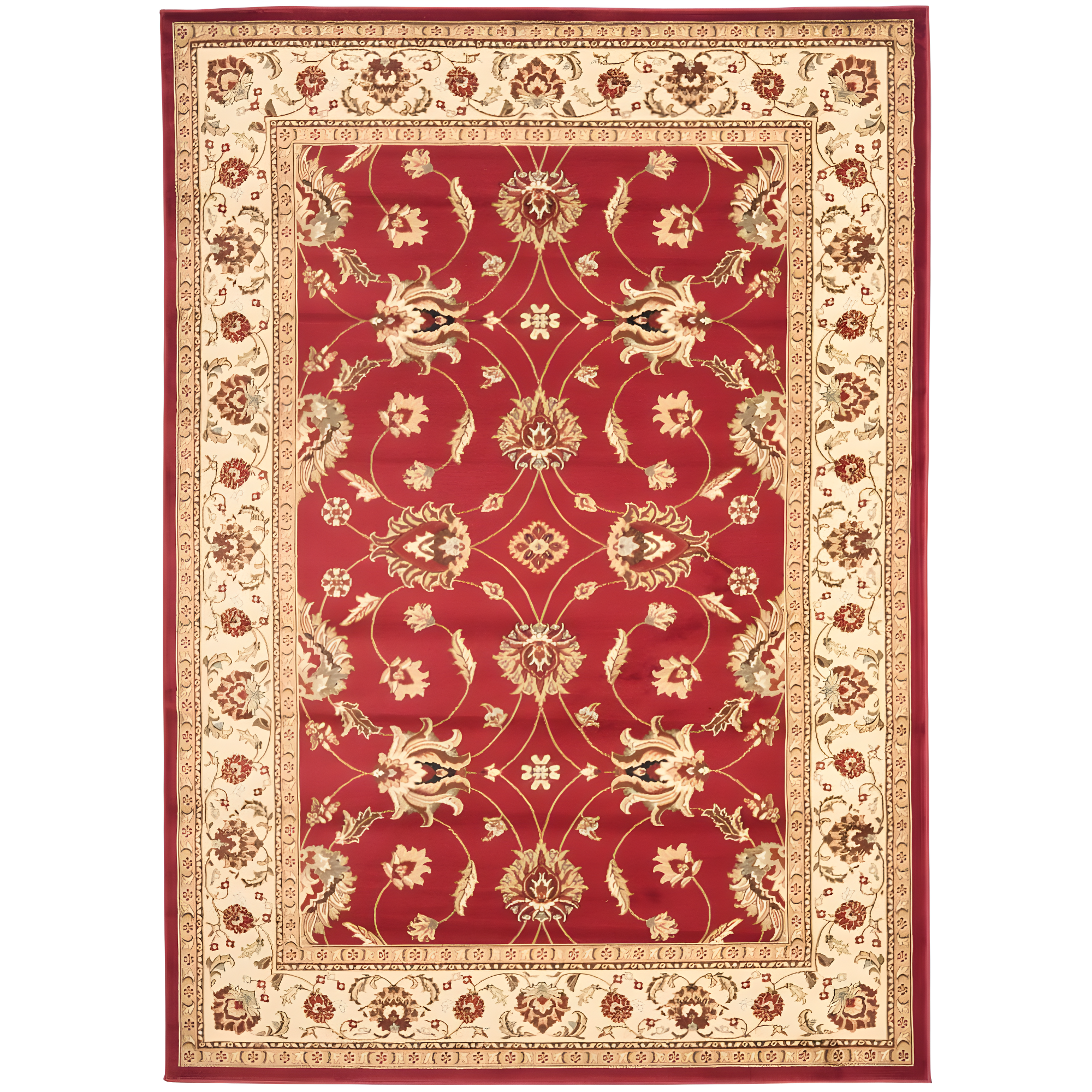 Lyndhurst LNH553 Power Loomed Area Rug - Red/Ivory - 5'3"x7'6" - Safavieh