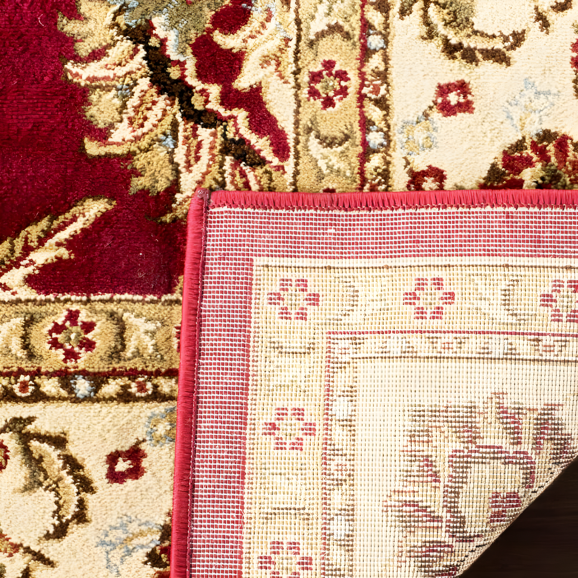 Lyndhurst LNH553 Power Loomed Area Rug - Red/Ivory - 5'3"x7'6" - Safavieh
