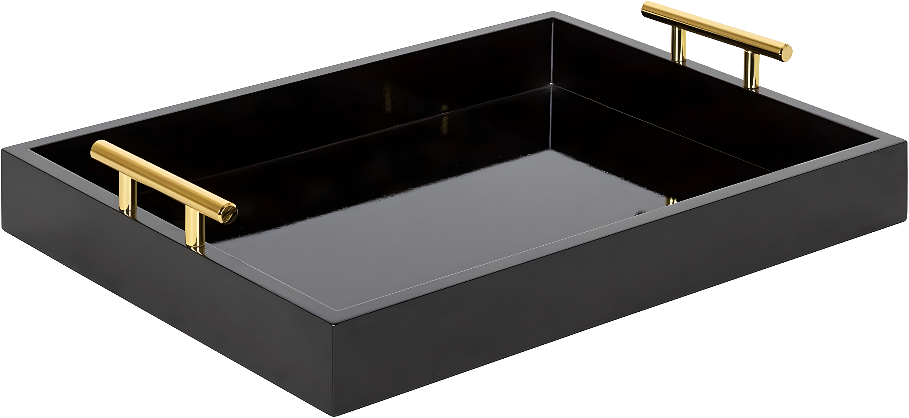 Kate and Laurel Lipton Tray, 16.5x12.25, Black and Gold
