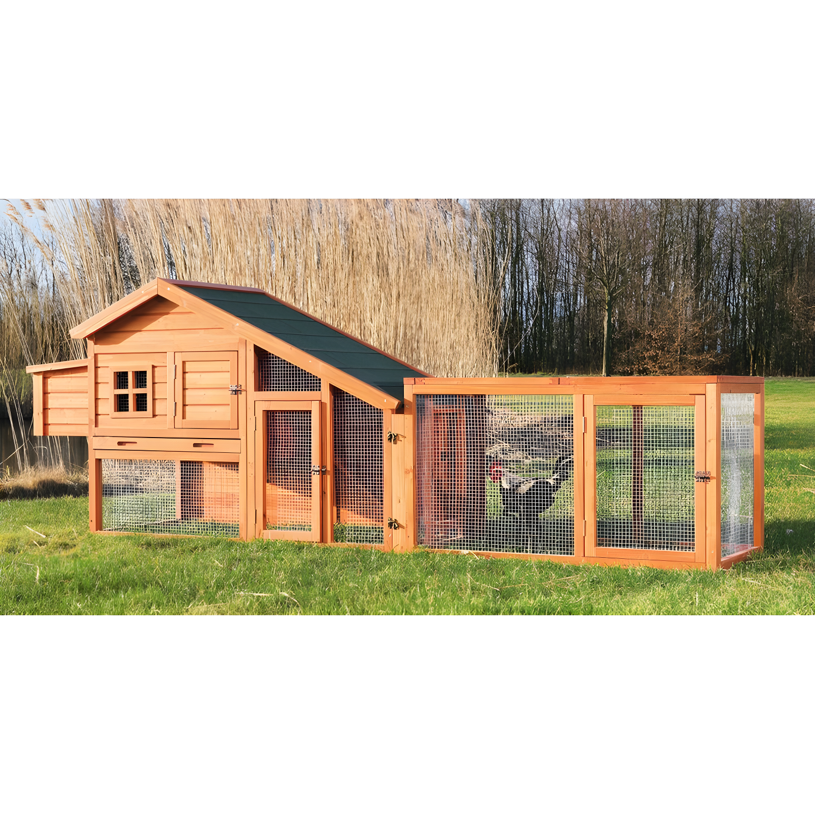 TRIXIE TRIXIE Chicken Outdoor Run with Covered Top, Extension for TRIXIE Chicken Coops