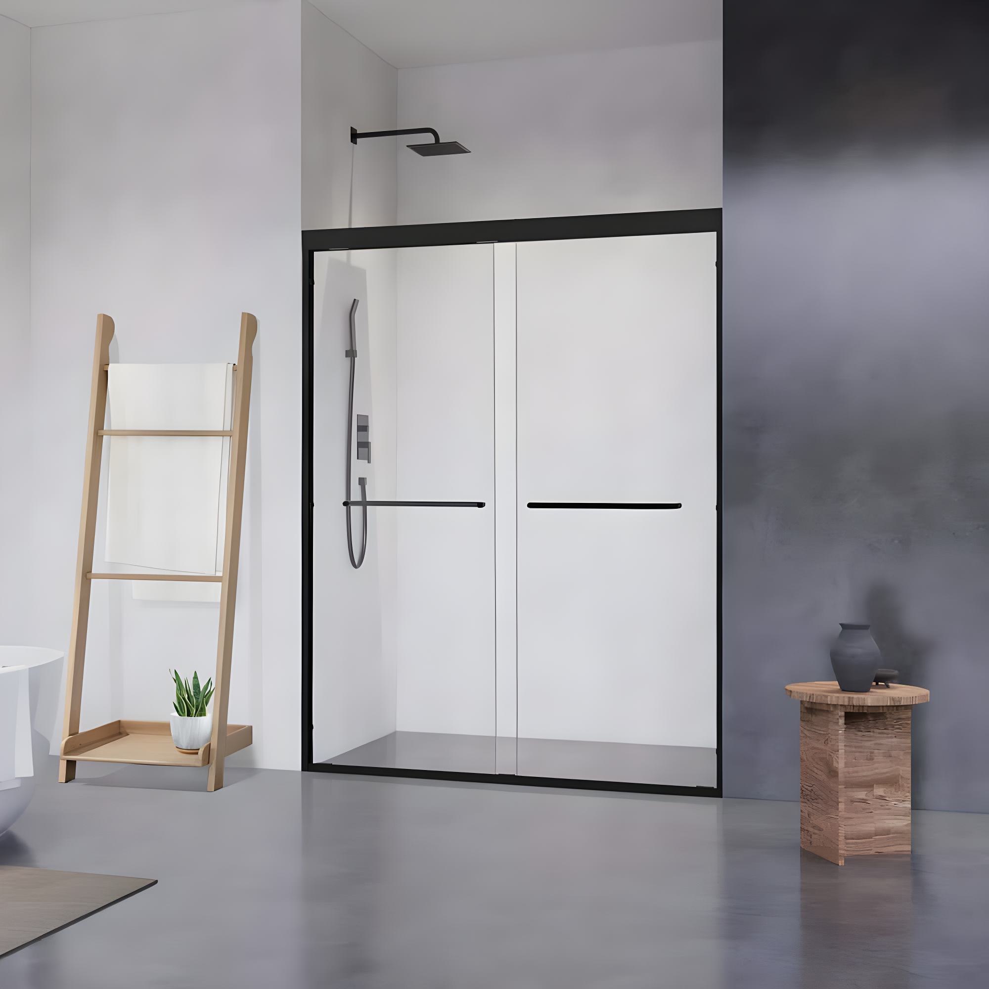 Ennis 60" W x 76" H By Pass Framed Shower Door with Clear Glass