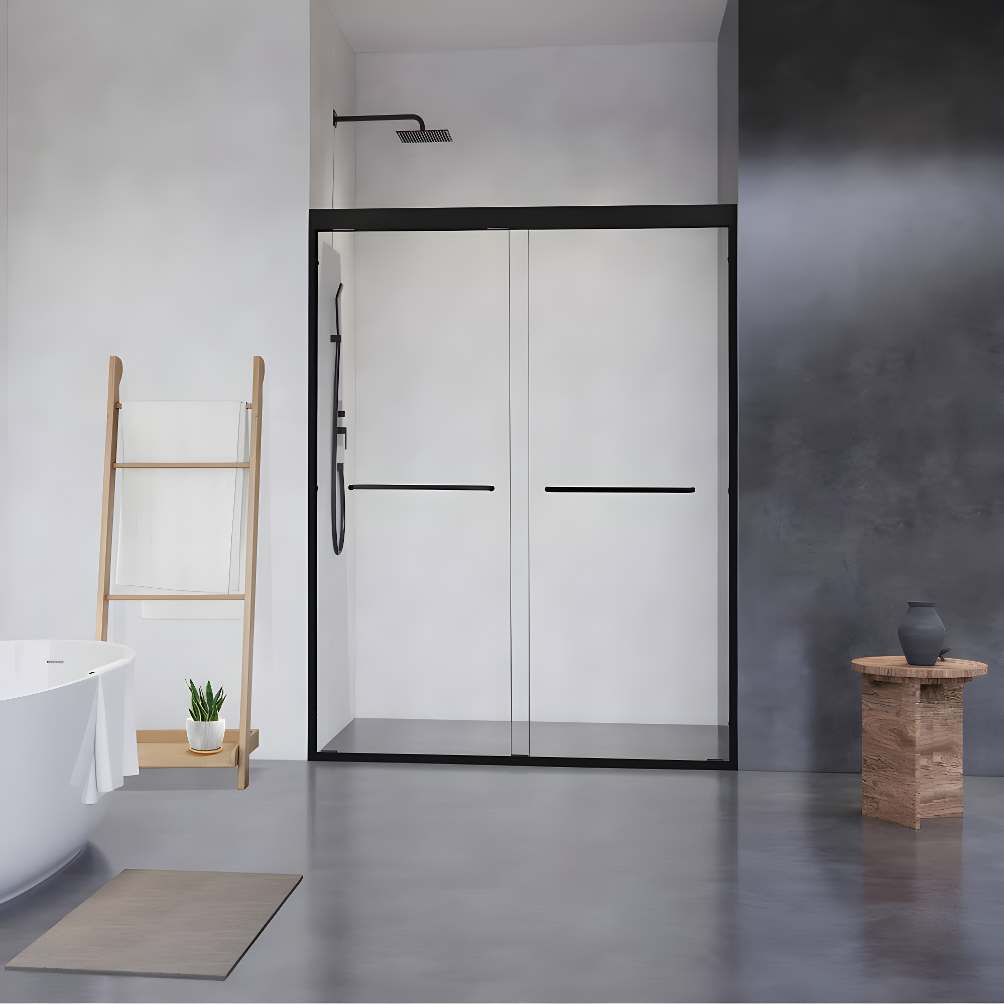 Ennis 60" W x 76" H By Pass Framed Shower Door with Clear Glass
