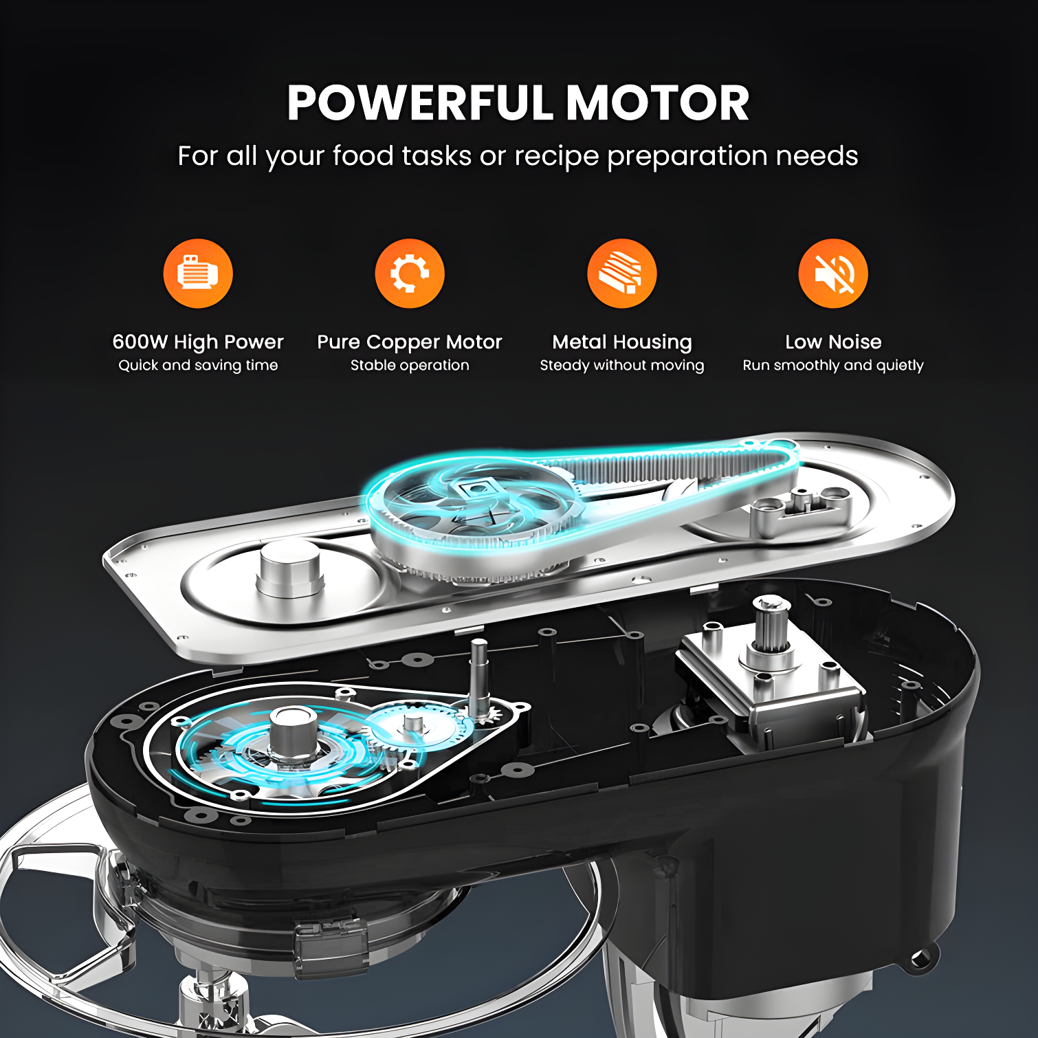 VIVOHOME X002DW09A5 660W 10 Speed 6 Quart Tilt-Head Stand Mixer