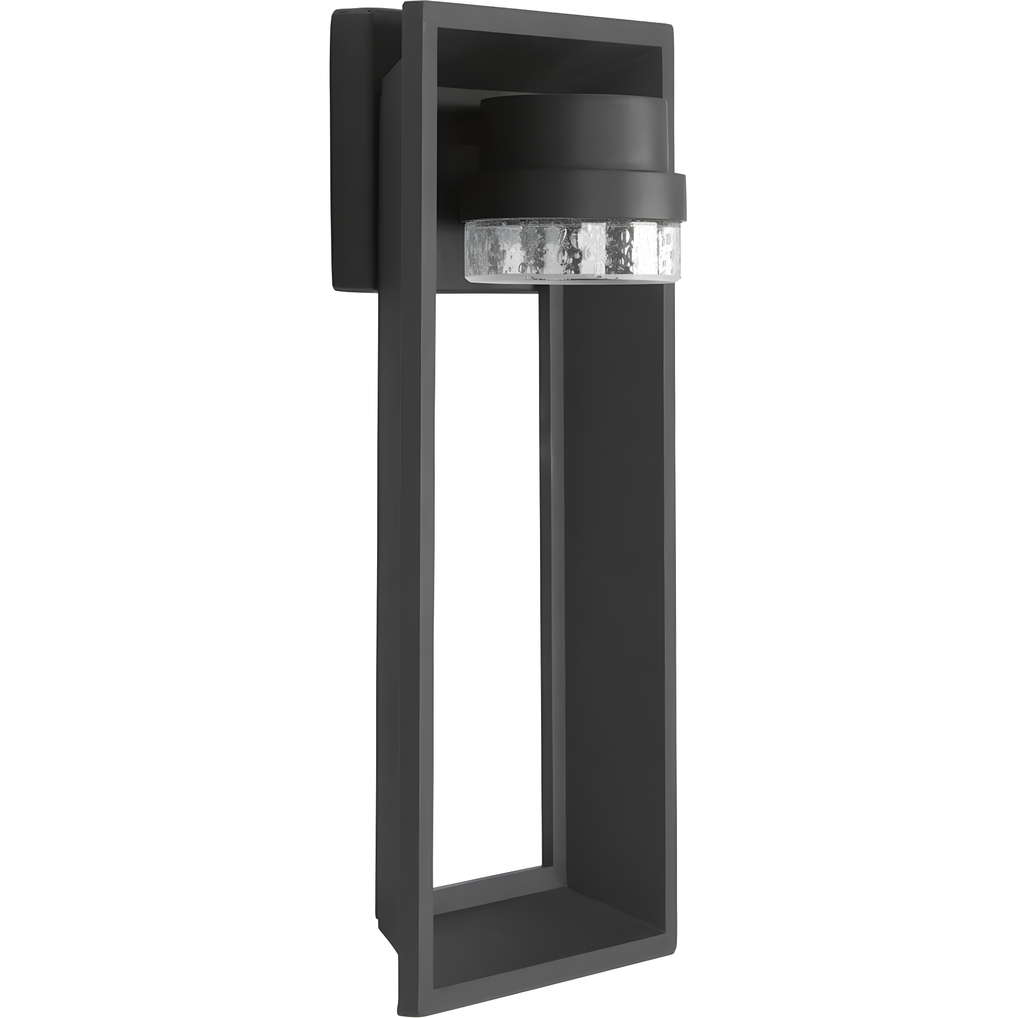 Progress Lighting Z-1010 1-Light Outdoor Wall Sconce, Black Finish, Seeded Glass Shade