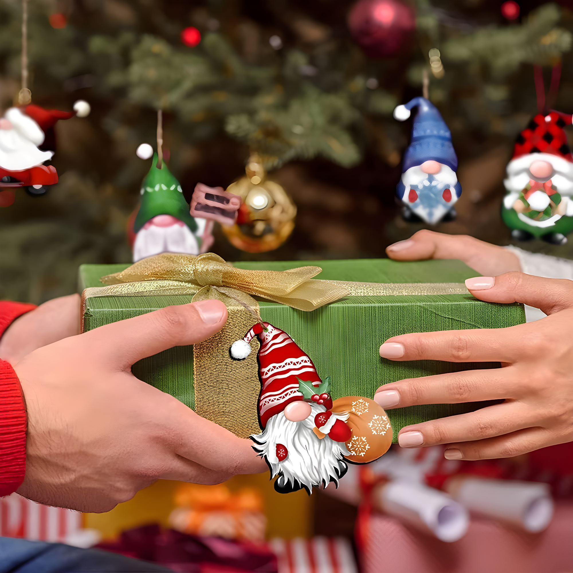 dajkiuy Clearance 24pcs Christmas Gnome Wooden Hanging Ornaments,Wood Hanging Decor for Christmas Tree Decorations Gnome Santa Doll Hanging Craft Holiday Party Supplies