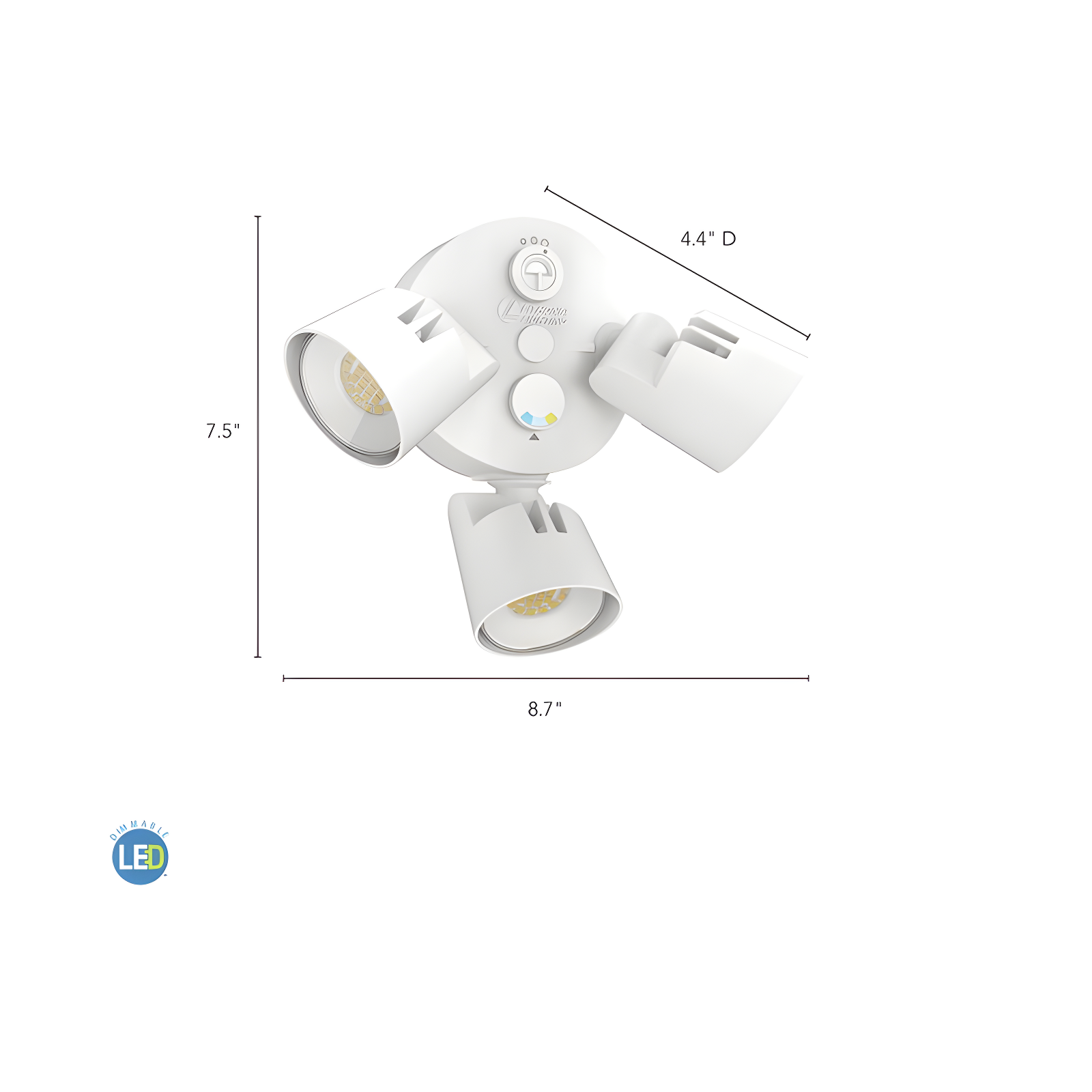Lithonia Lighting 2 - Head Hardwired Dusk to Dawn Outdoor Security Flood Light with Motion Sensor