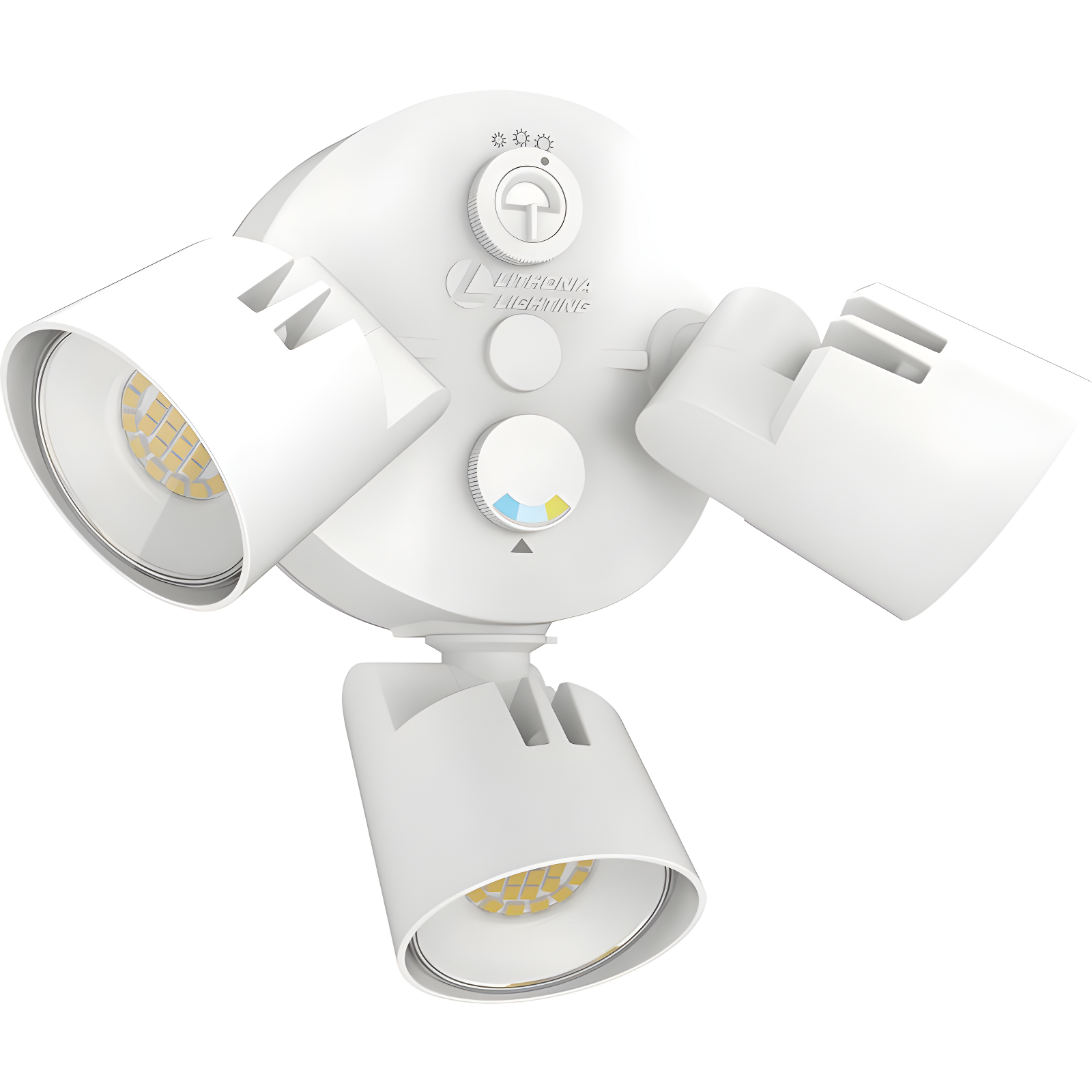 Lithonia Lighting 2 - Head Hardwired Dusk to Dawn Outdoor Security Flood Light with Motion Sensor