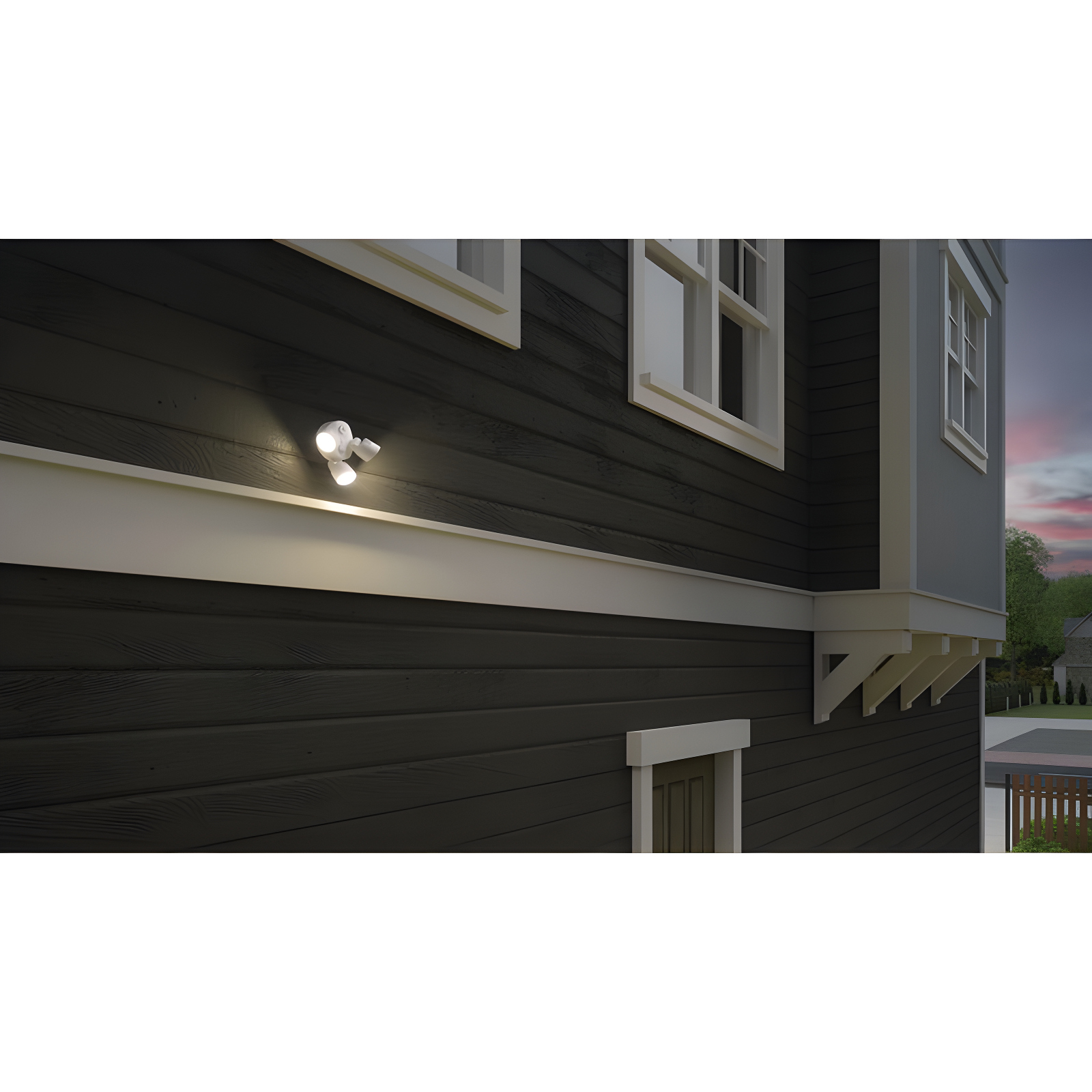 Lithonia Lighting 2 - Head Hardwired Dusk to Dawn Outdoor Security Flood Light with Motion Sensor