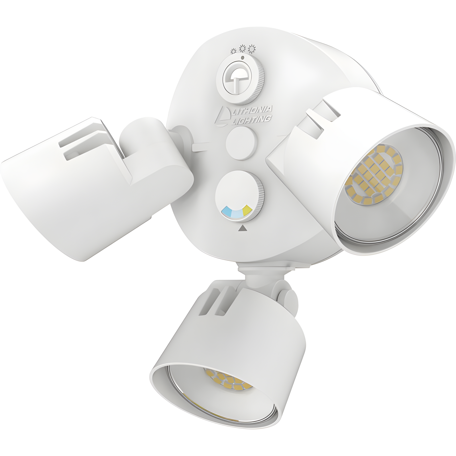 Lithonia Lighting 2 - Head Hardwired Dusk to Dawn Outdoor Security Flood Light with Motion Sensor