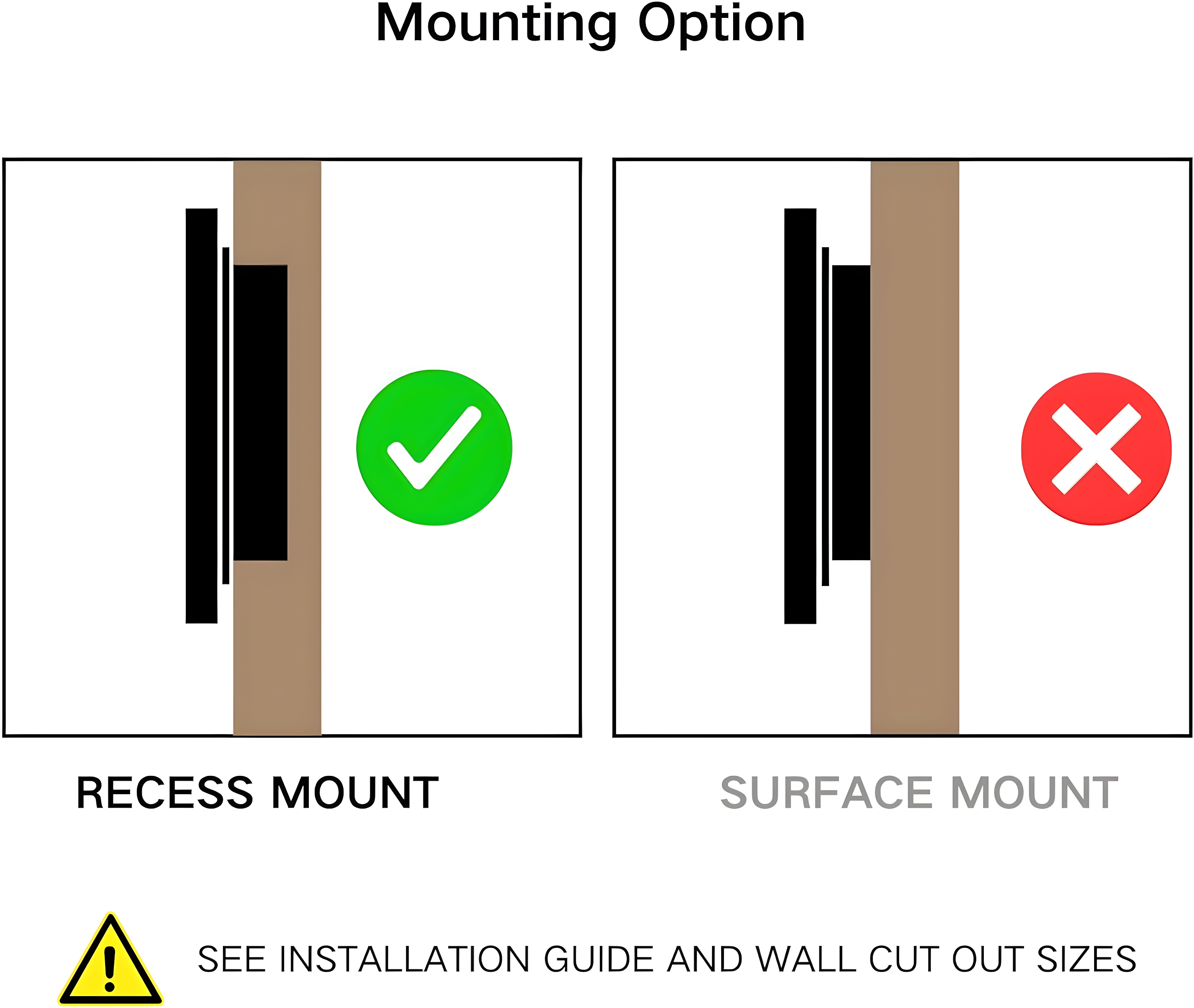 TEHOME Farmhouse 16 in. W x 24 in. H Small Recessed Metal Rectangular Bathroom Medicine Cabinets with Mirror in Matt Black
