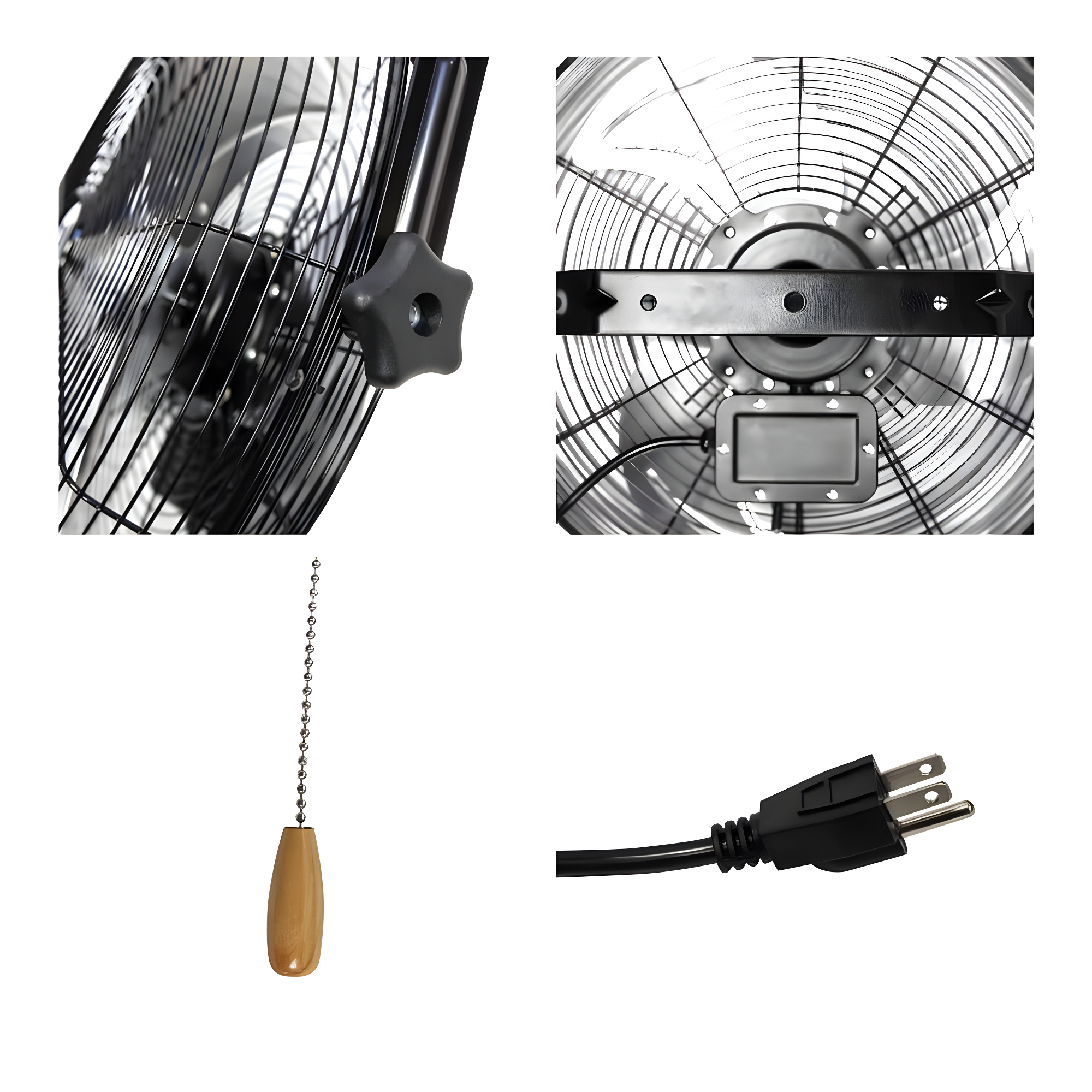 MaxxAir 18 in. 3-Speed Tilting Wall Mount Fan with Hanging Bar