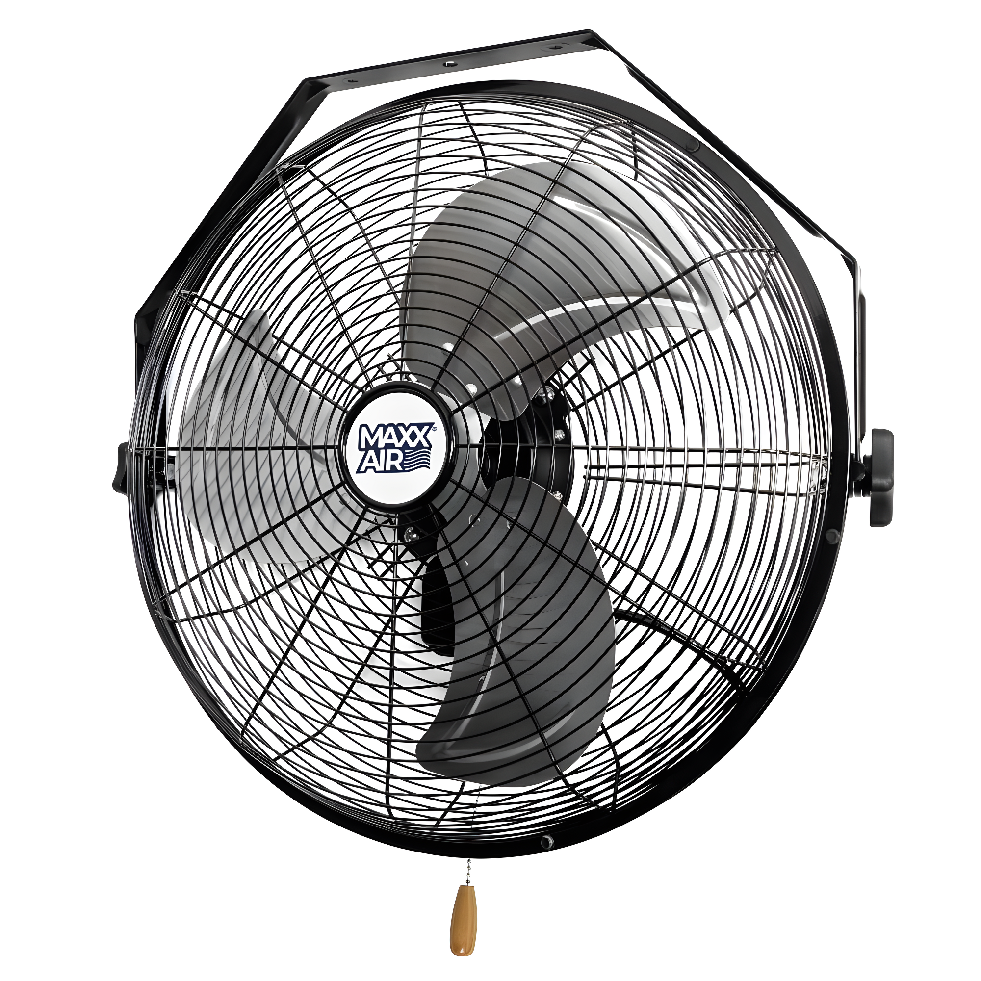 MaxxAir 18 in. 3-Speed Tilting Wall Mount Fan with Hanging Bar