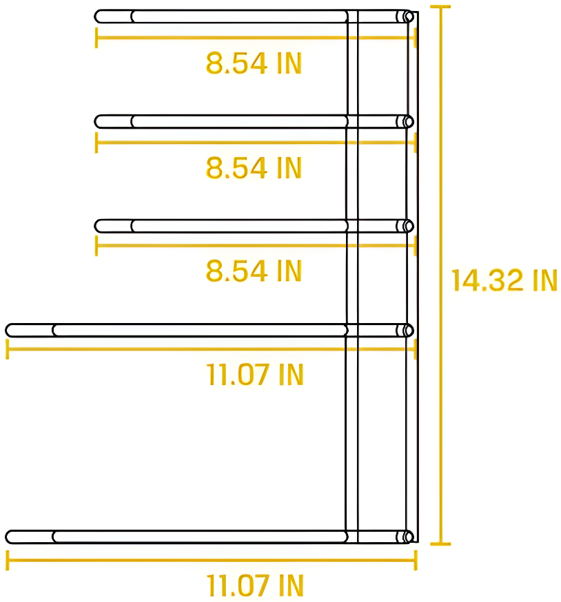 Lodge Steel 5 Tier Cookware Organizer, Kitchen Space Saver, 11 x 8 x 14in, Black