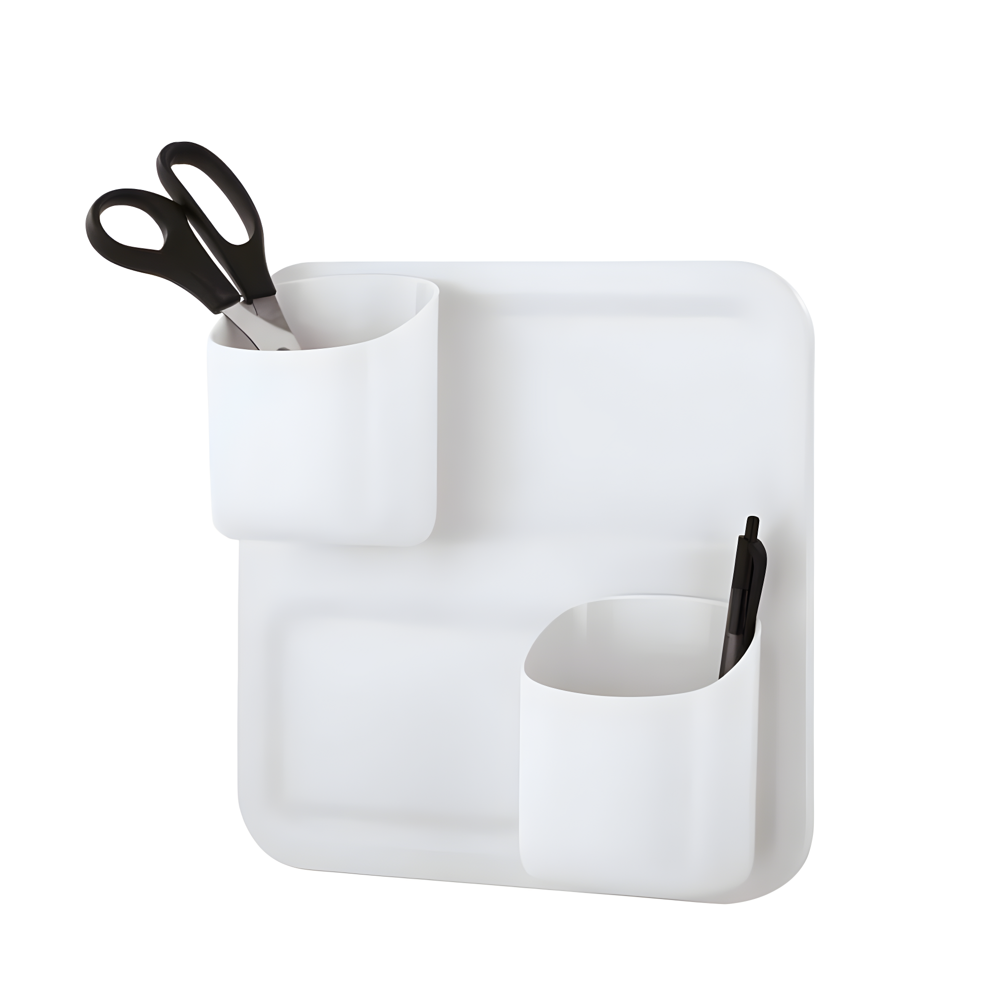 Perch by Honey-Can-Do 3-Piece Wall Mount Organizer Starter Kit, White