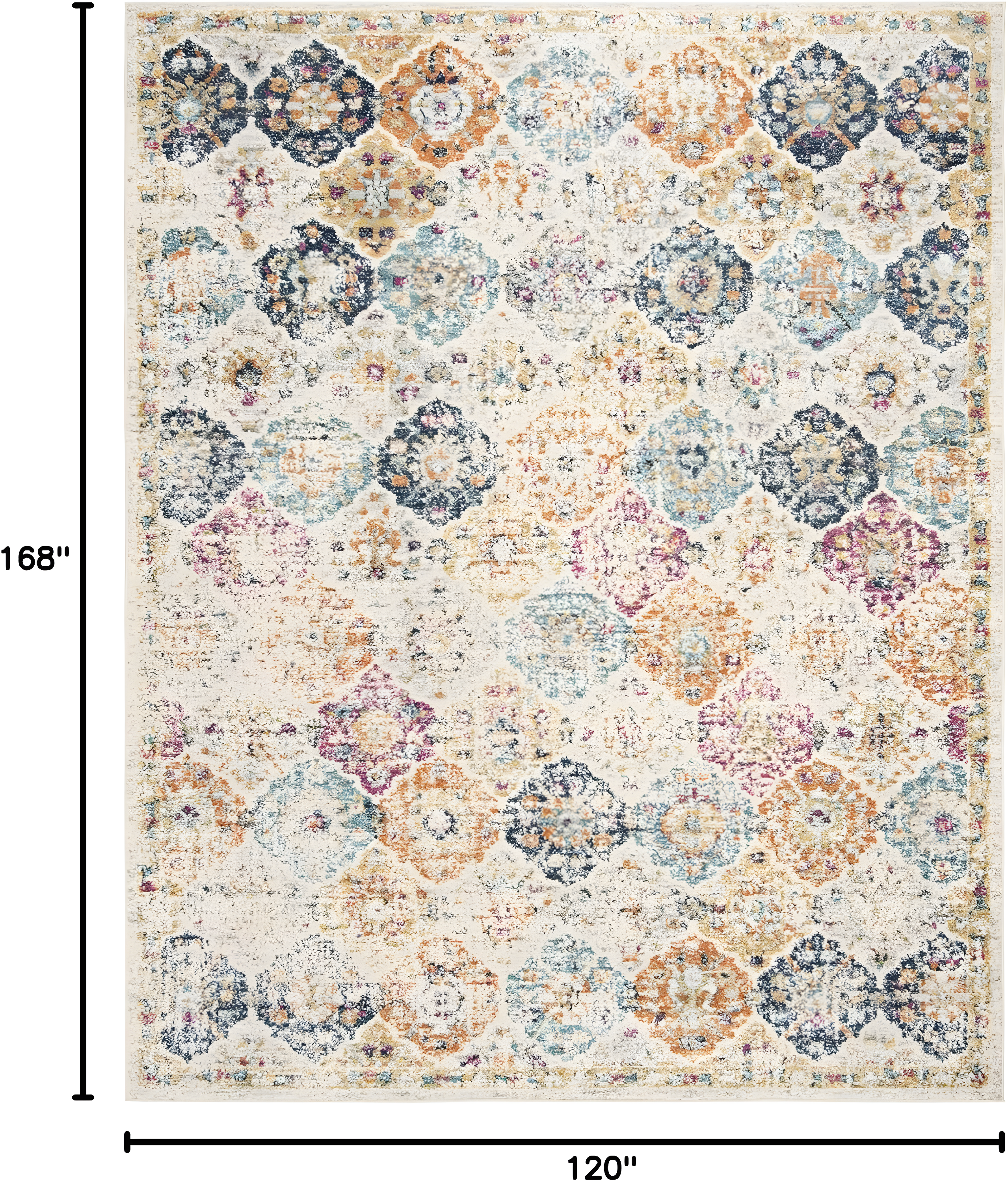Madison MAD611 Power Loomed Indoor Area Rug - Cream/Multi - 10'x14' - Safavieh