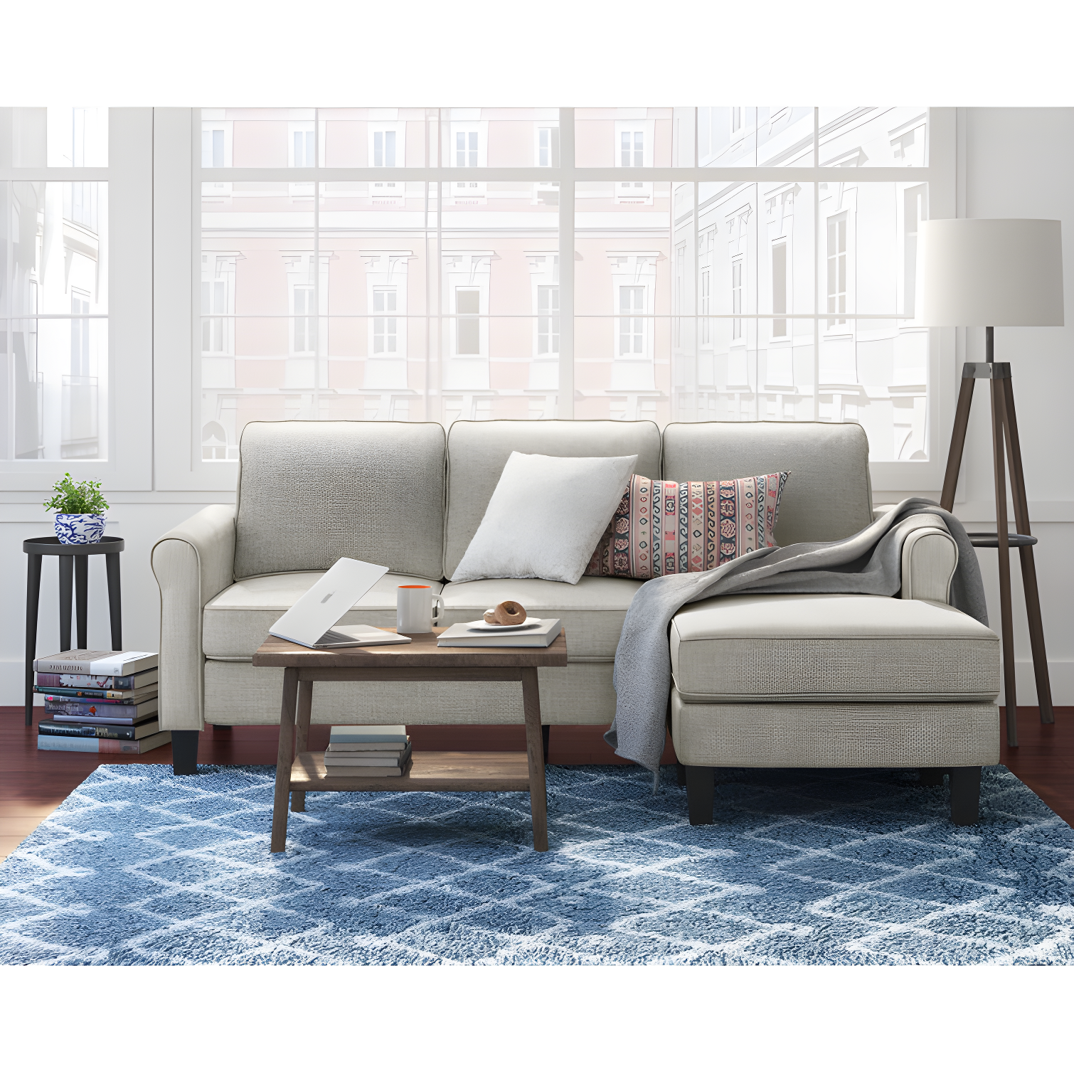 Serta Harmon Upholstered Reversible Sectional Sofa and Chaise