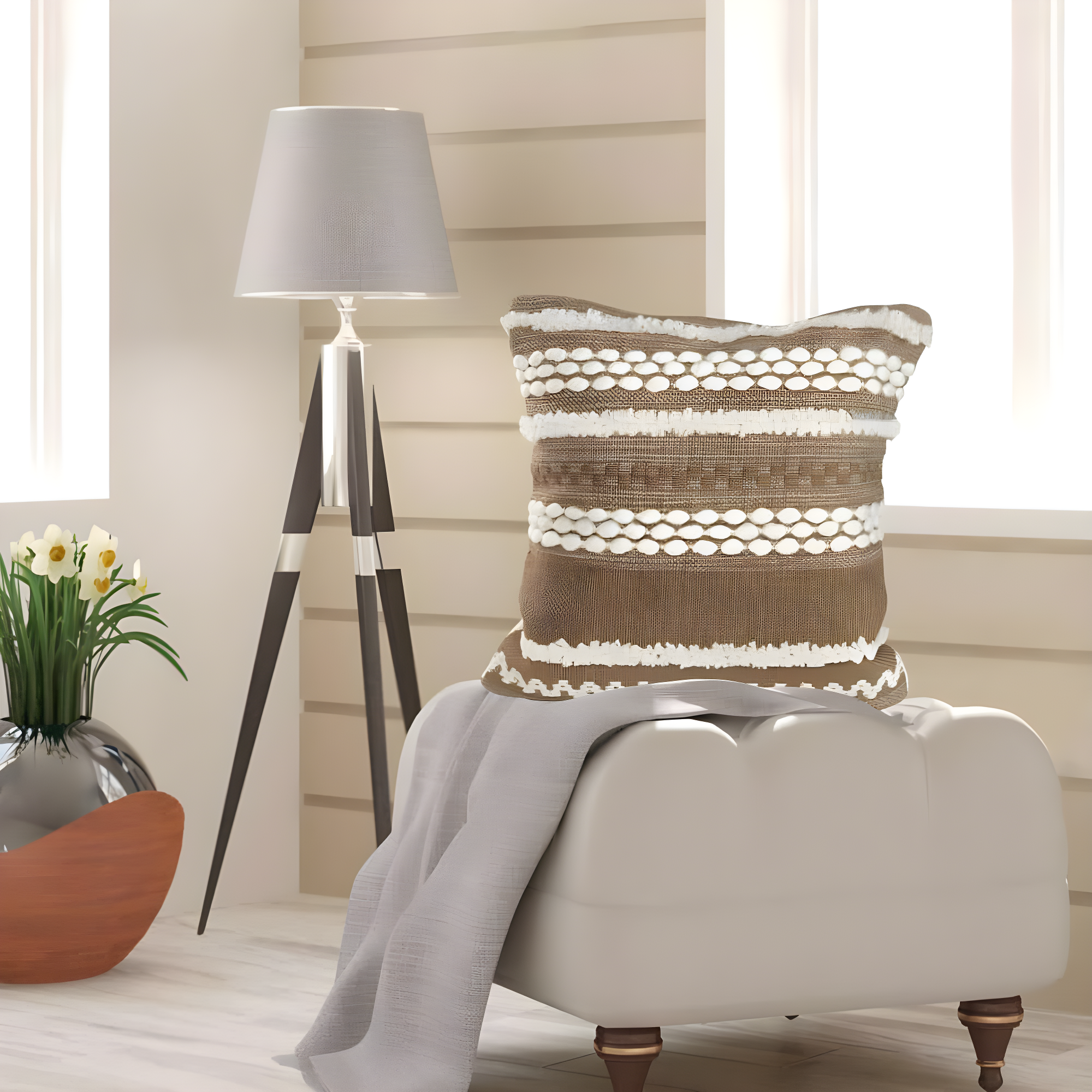 Beachcrest Home™ Hendren Textured Indoor/Outdoor Throw Pillow