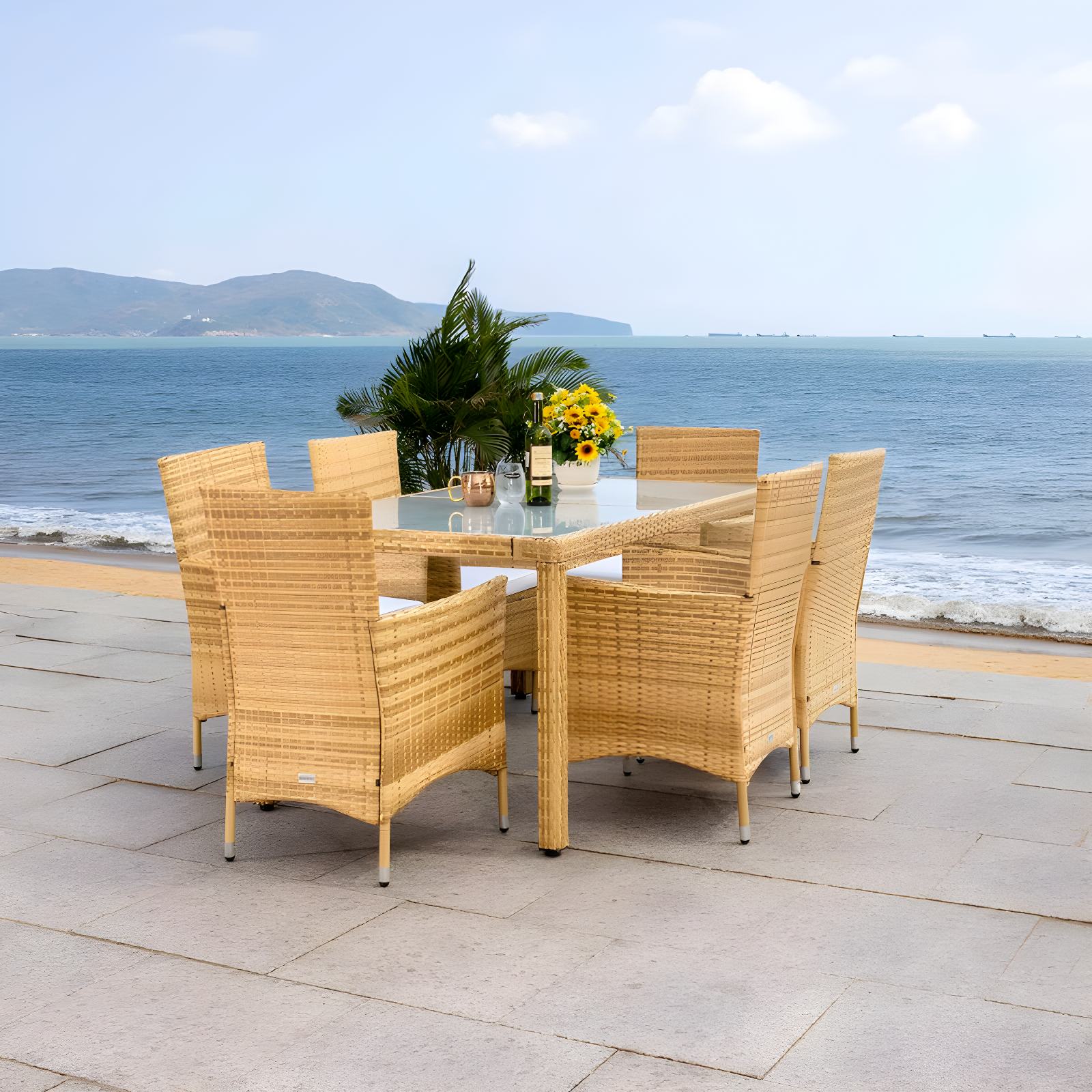 Daxin 6 - Person Rectangular Outdoor Dining Set