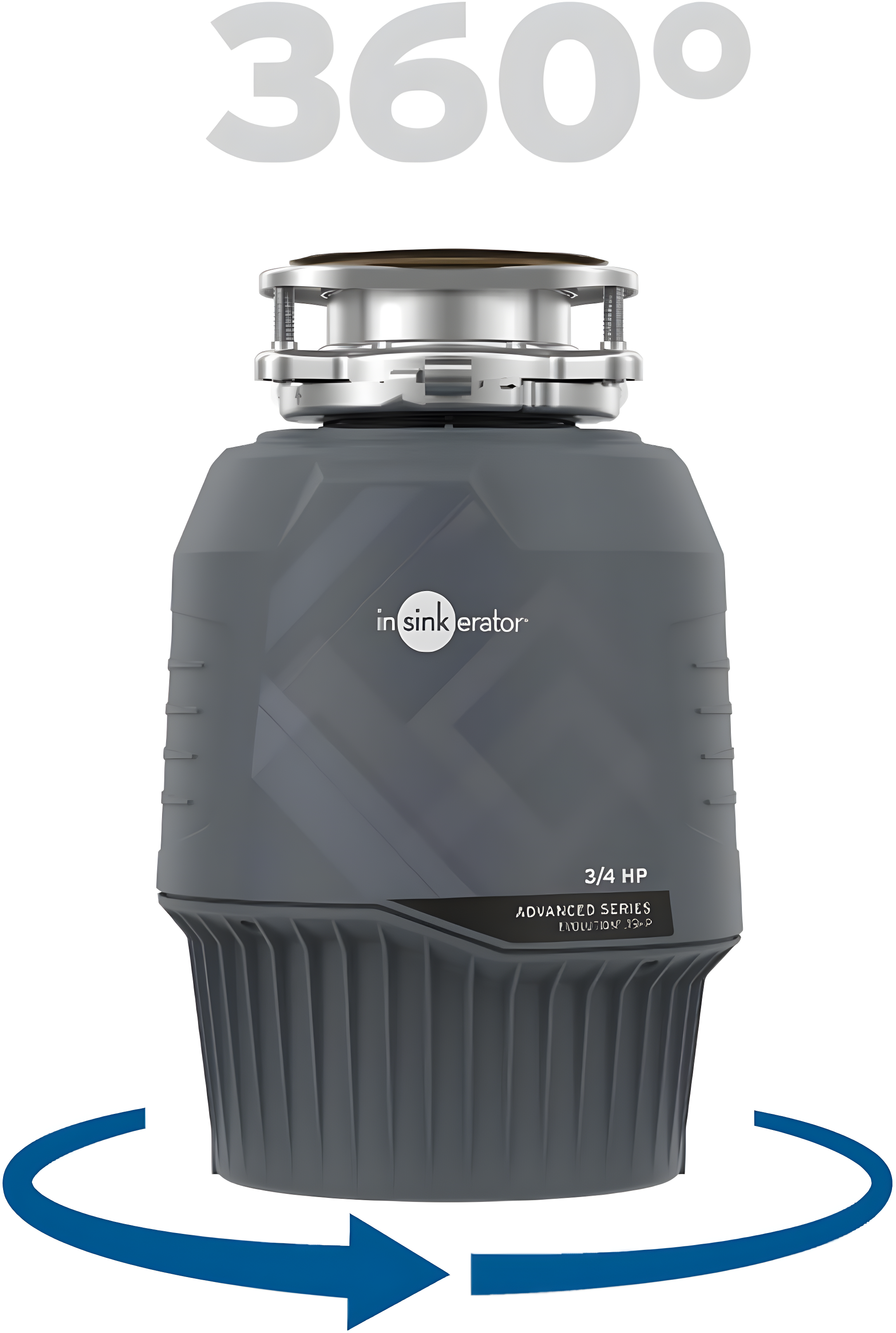 Evolution 0.75HP, 3/4 HP Garbage Disposal, Advanced Series Continuous Feed Food Waste Disposer