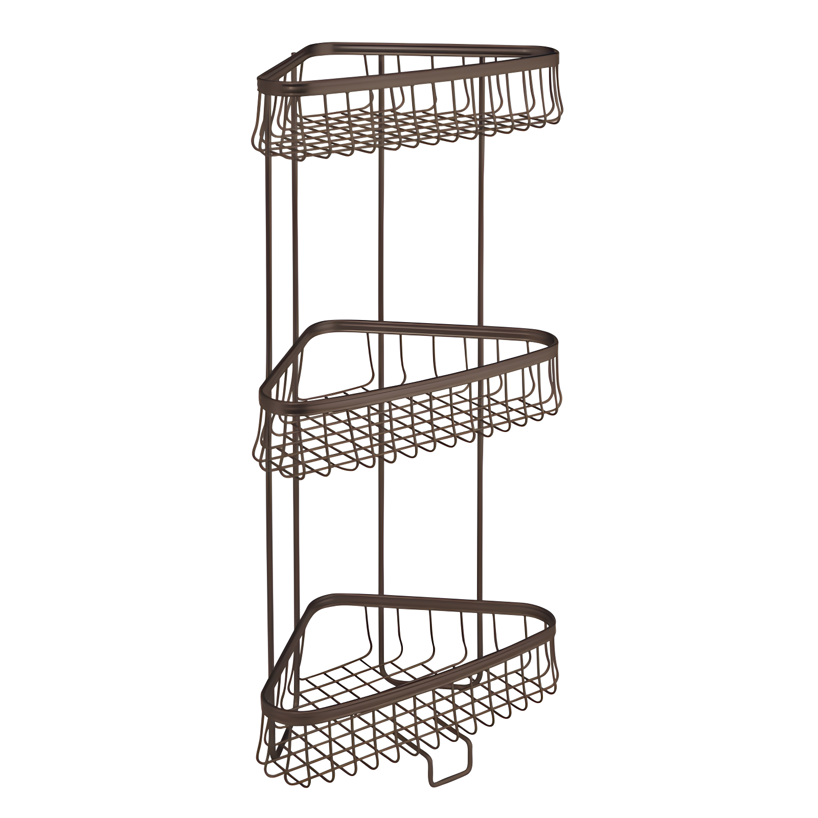 InterDesign iDesign York Metal Wire Corner Standing Shower Caddy 3-Tier Bath Shelf Baskets for Towels, Soap, Shampoo, Lotion, Accessories, Bronze
