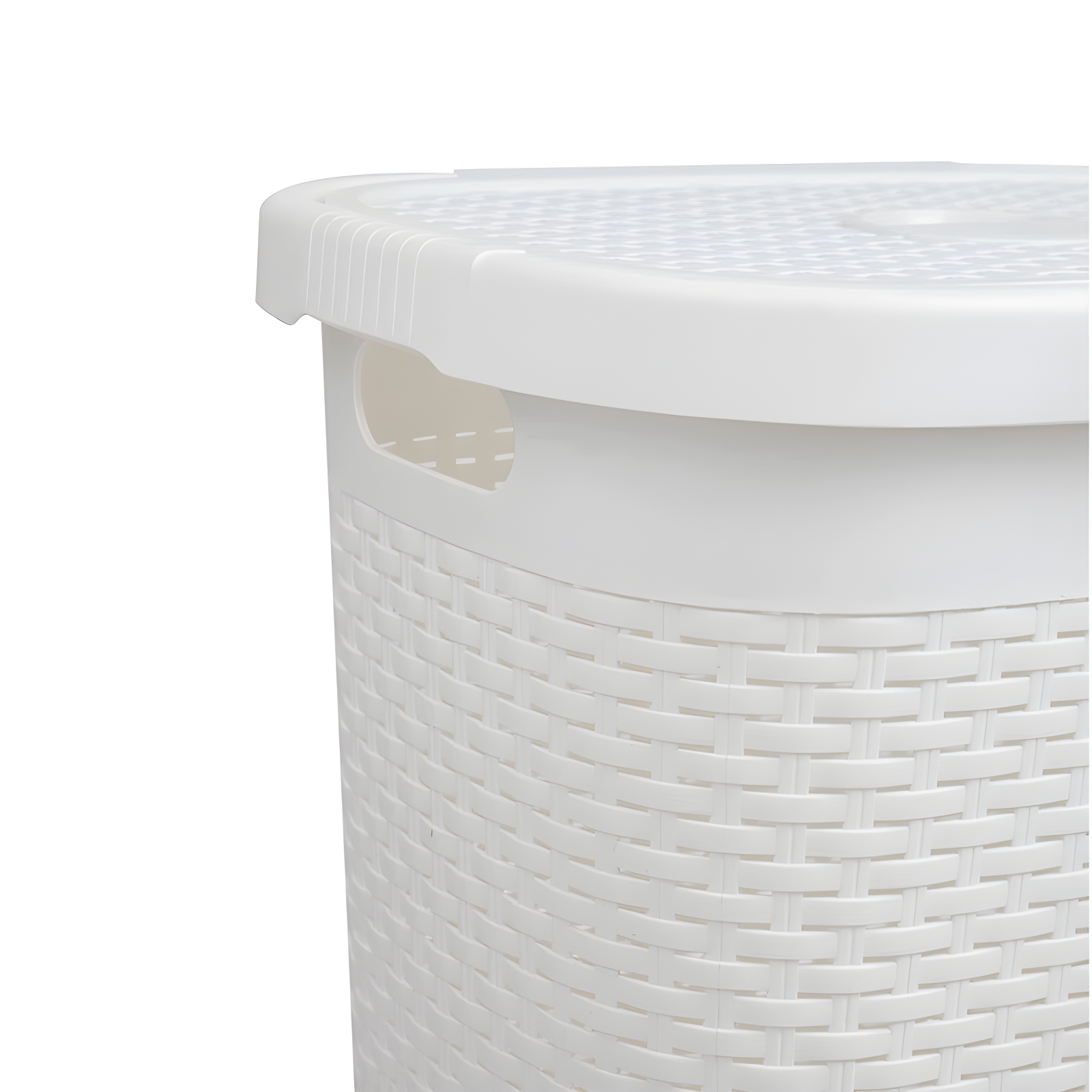Mind Reader Mind Reader 50L Slim Laundry Hamper, Clothes Basket, Lid, Wicker Design, Plastic