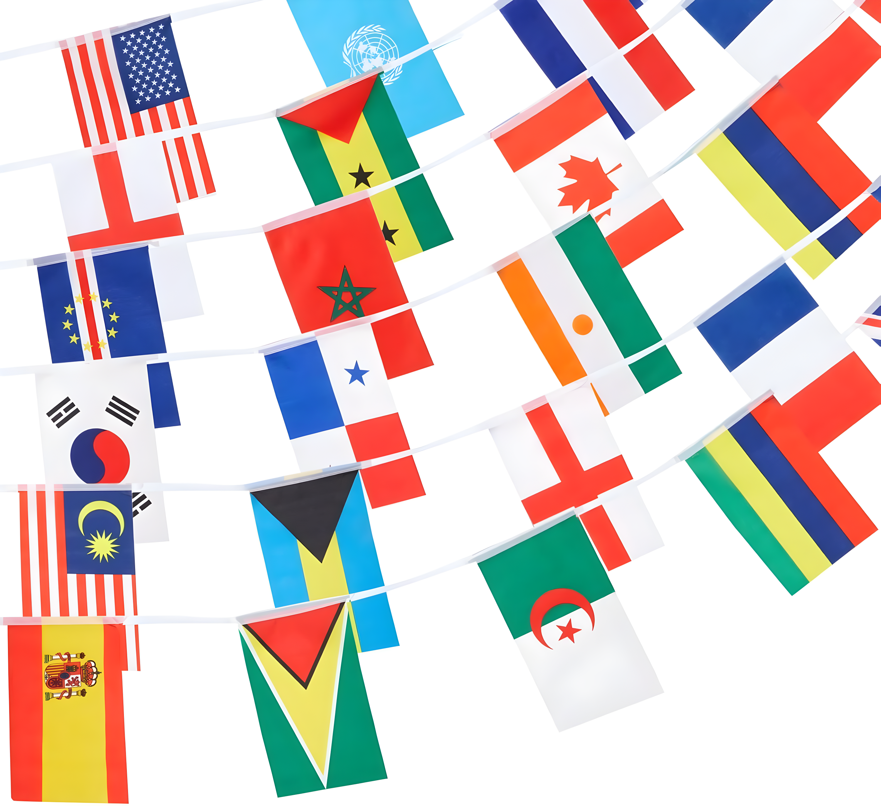Juvale 80 ft International Flags of the World Banner with 100 Countries, Hanging Multicultural Decorations - 5.2 x 8.2" Flags