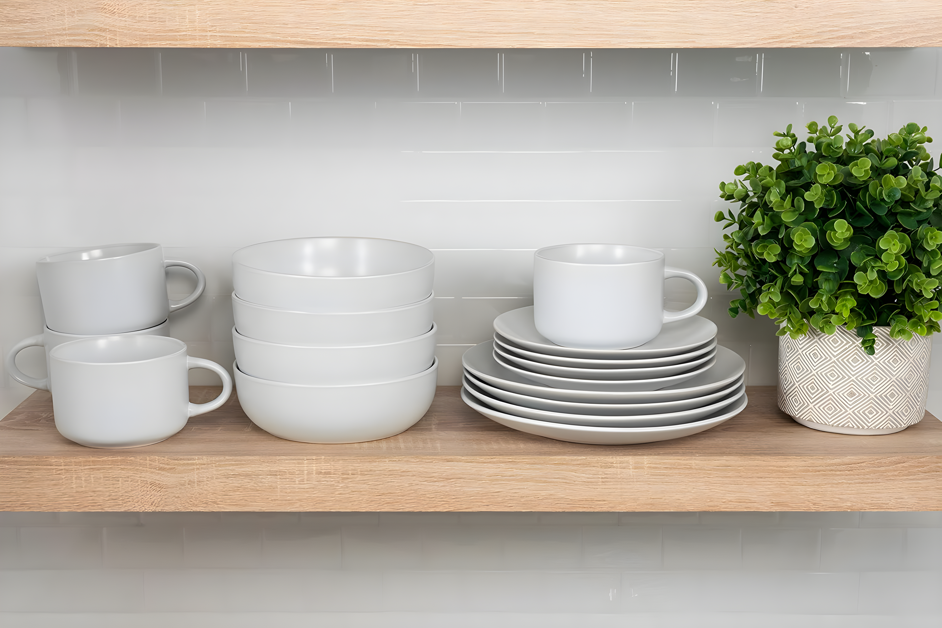 Wazee Matte 16 Piece Dinnerware Set, Service for 4