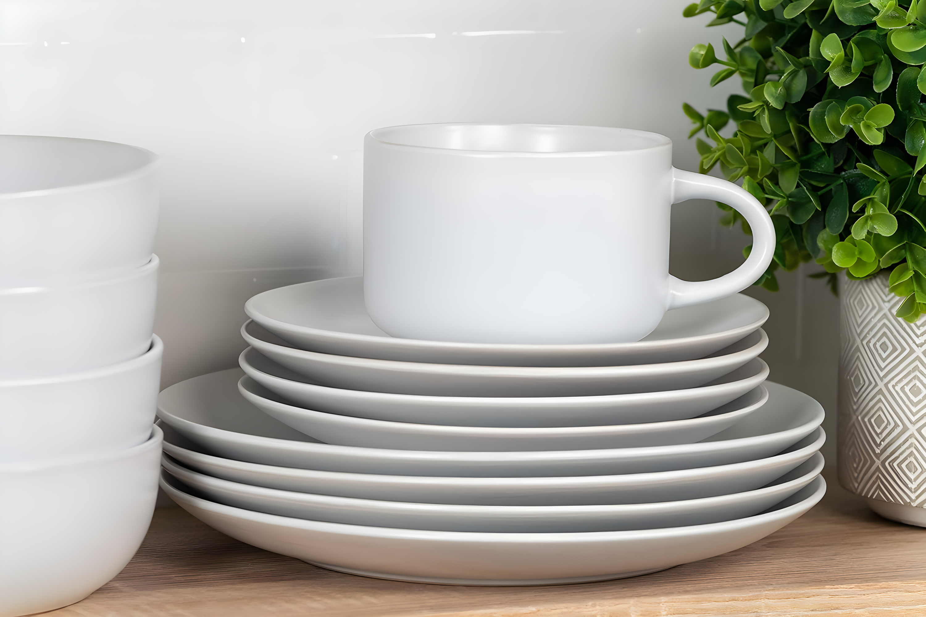 Wazee Matte 16 Piece Dinnerware Set, Service for 4