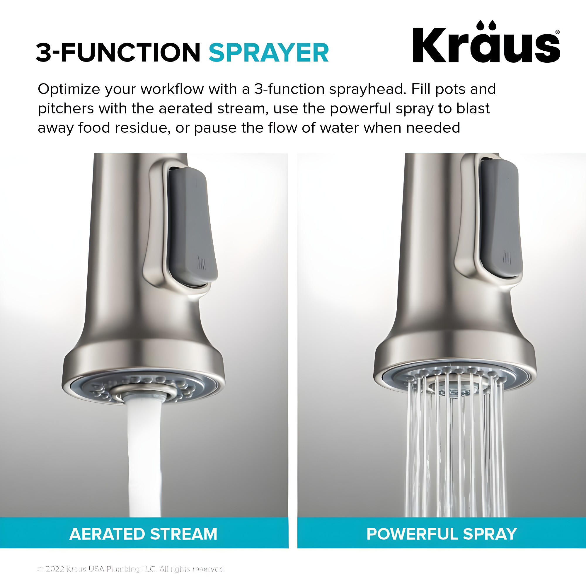 KRAUS Britt Touchless Sensor Commercial Single Handle Pull Down Kitchen Faucet
