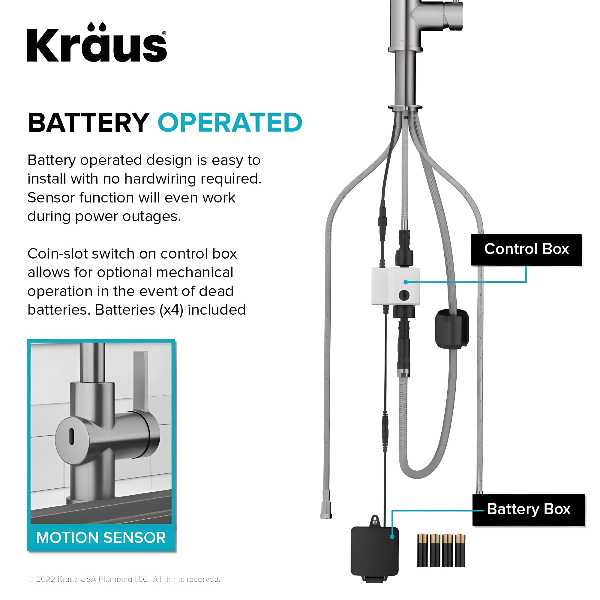 KRAUS Britt Touchless Sensor Commercial Single Handle Pull Down Kitchen Faucet