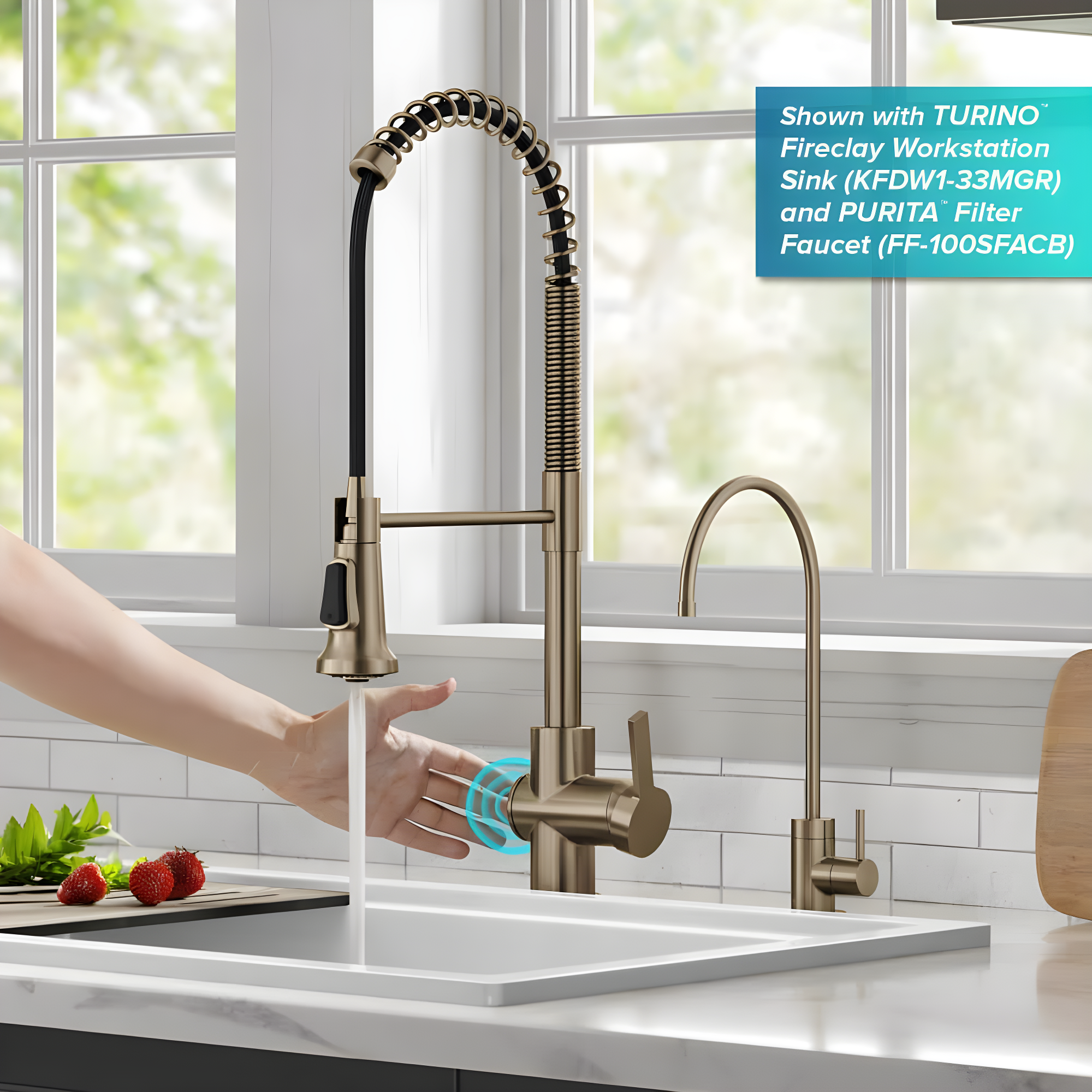 KRAUS Britt Touchless Sensor Commercial Single Handle Pull Down Kitchen Faucet