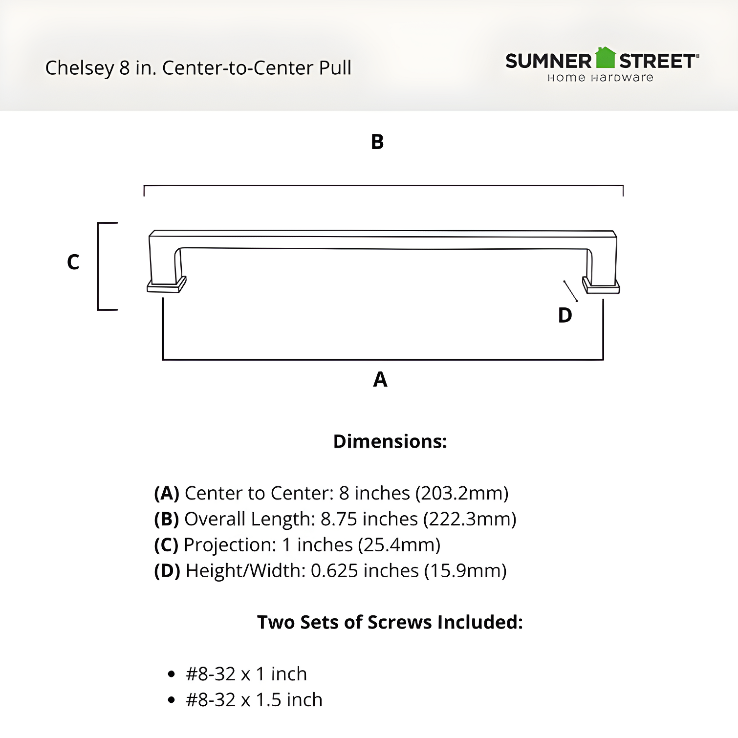 Chelsey 8" Center to Center Bar Pull