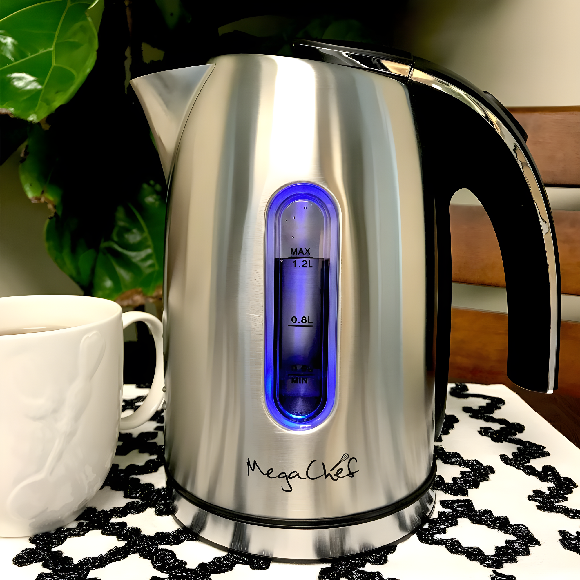 Mega Chef 1.27 Quarts Stainless Steel Electric Tea Kettle