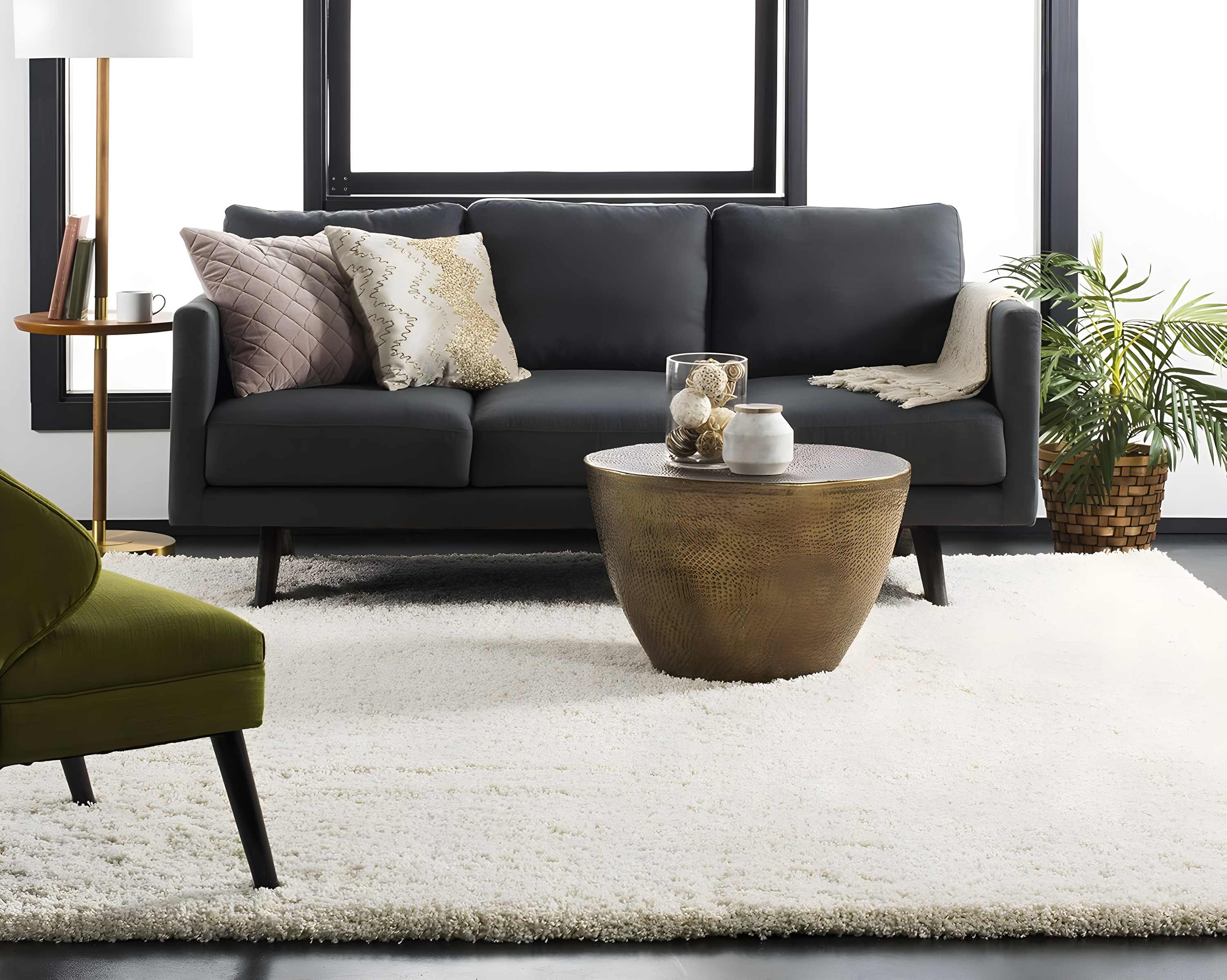 Shag SG151 Power Loomed Indoor Area Rug - Ivory - 5'3"x7'6" - Safavieh.