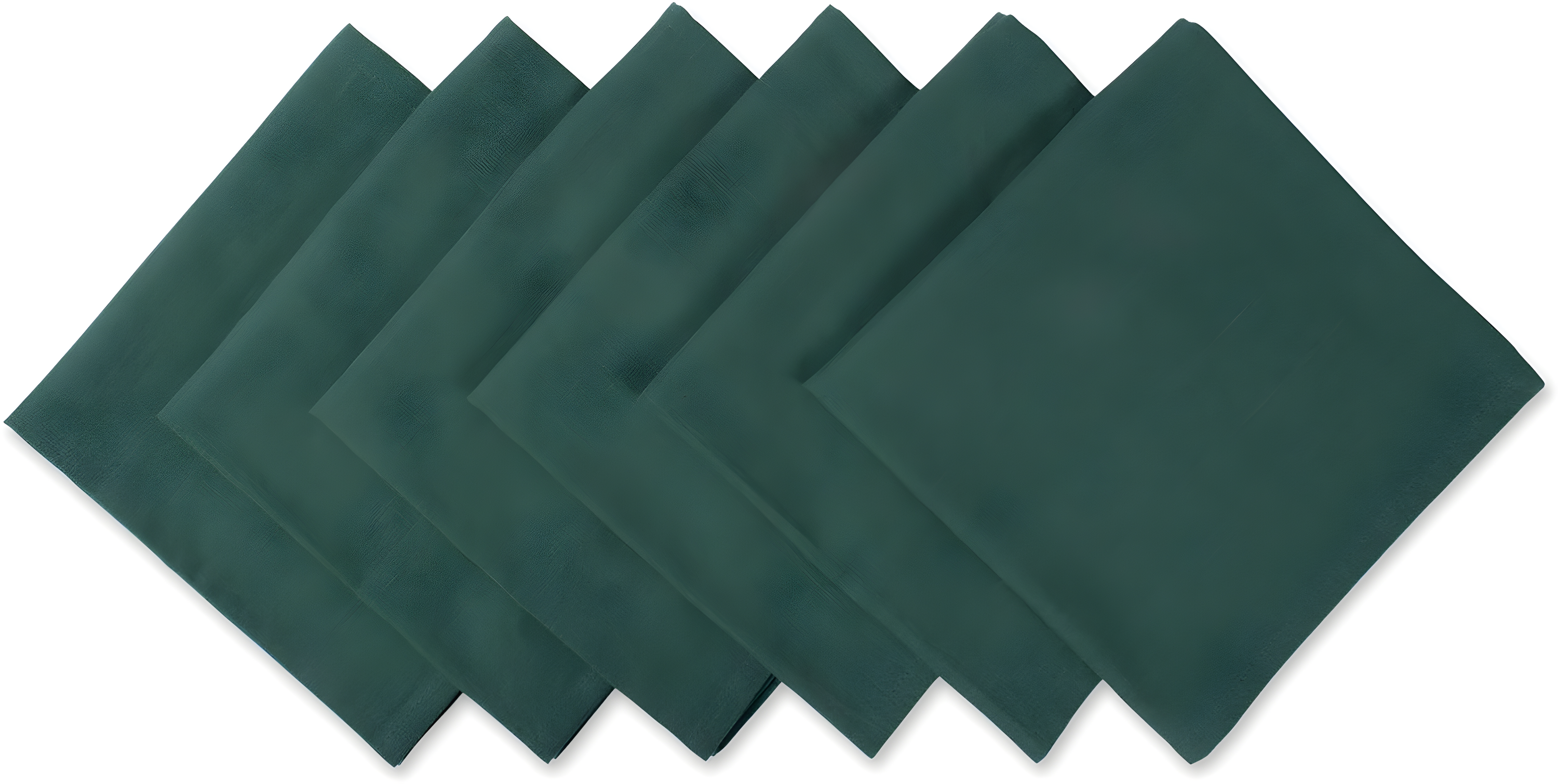 Design Imports  Solid Cotton Napkin Set 6 Piece, Dark Green, 20X20"