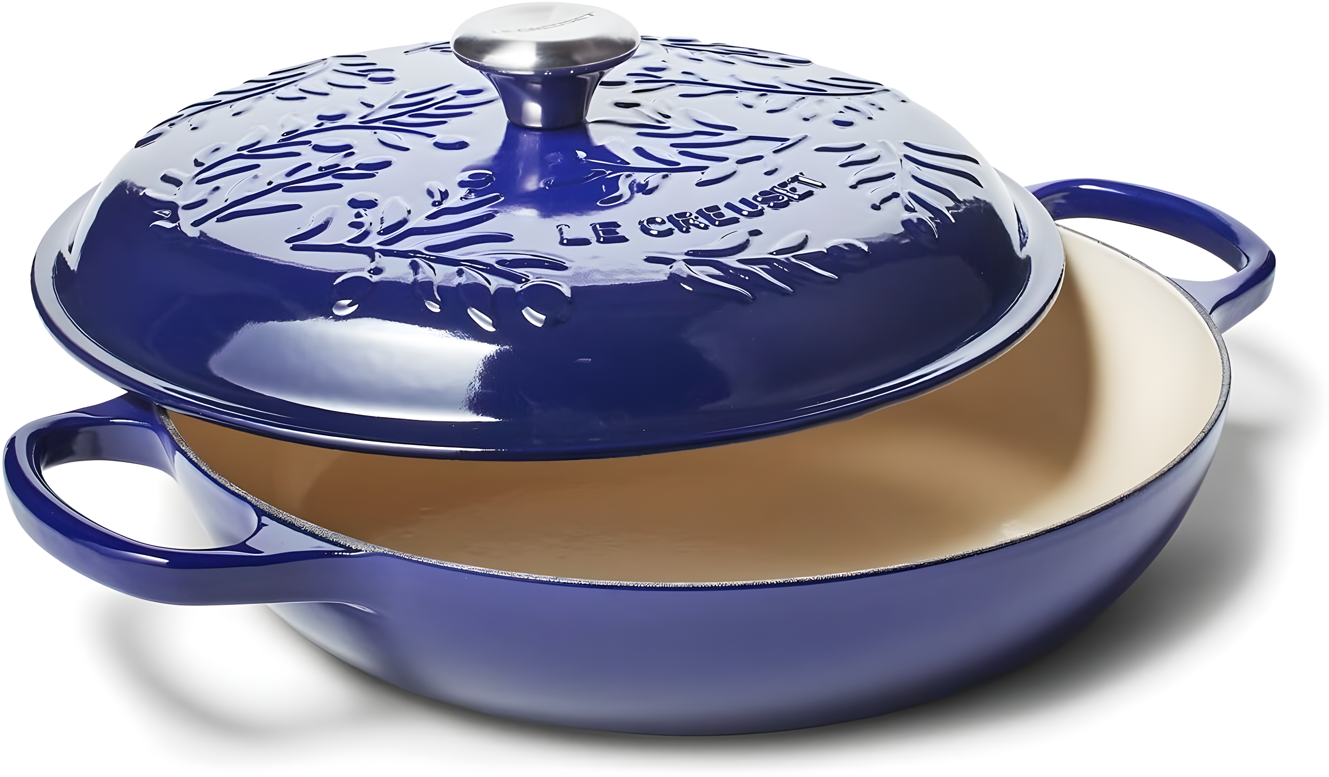 Le Creuset Signature Enameled Cast Iron Olive Branch Collection with Embossed Lid