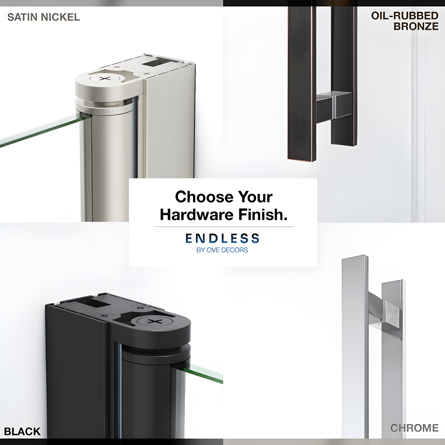 Endless Pasadena 59" W x 72" H Buttress Alcove Shower Kit, Door, Panel