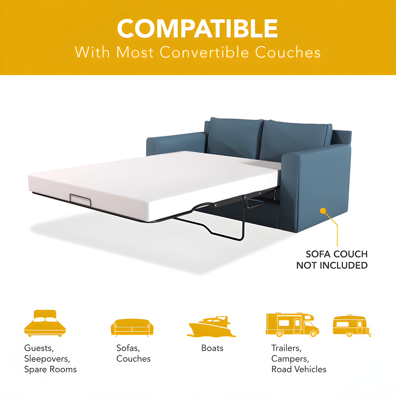 Dynasty Mattress Memory Foam Mattress for Pull Out Sofa (Sofa Not Included) & Reviews | Wayfair