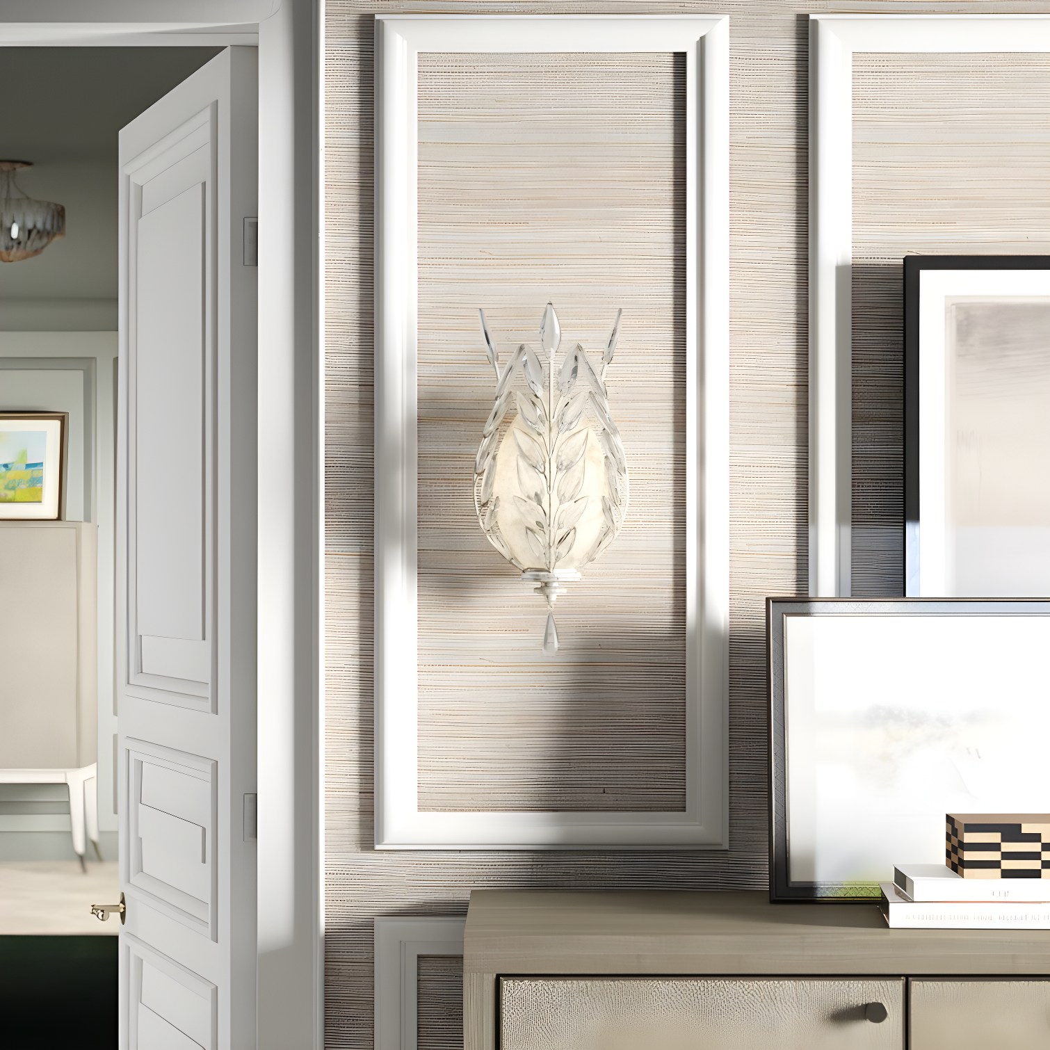 Crystal Laurel Flush Mounted Sconce