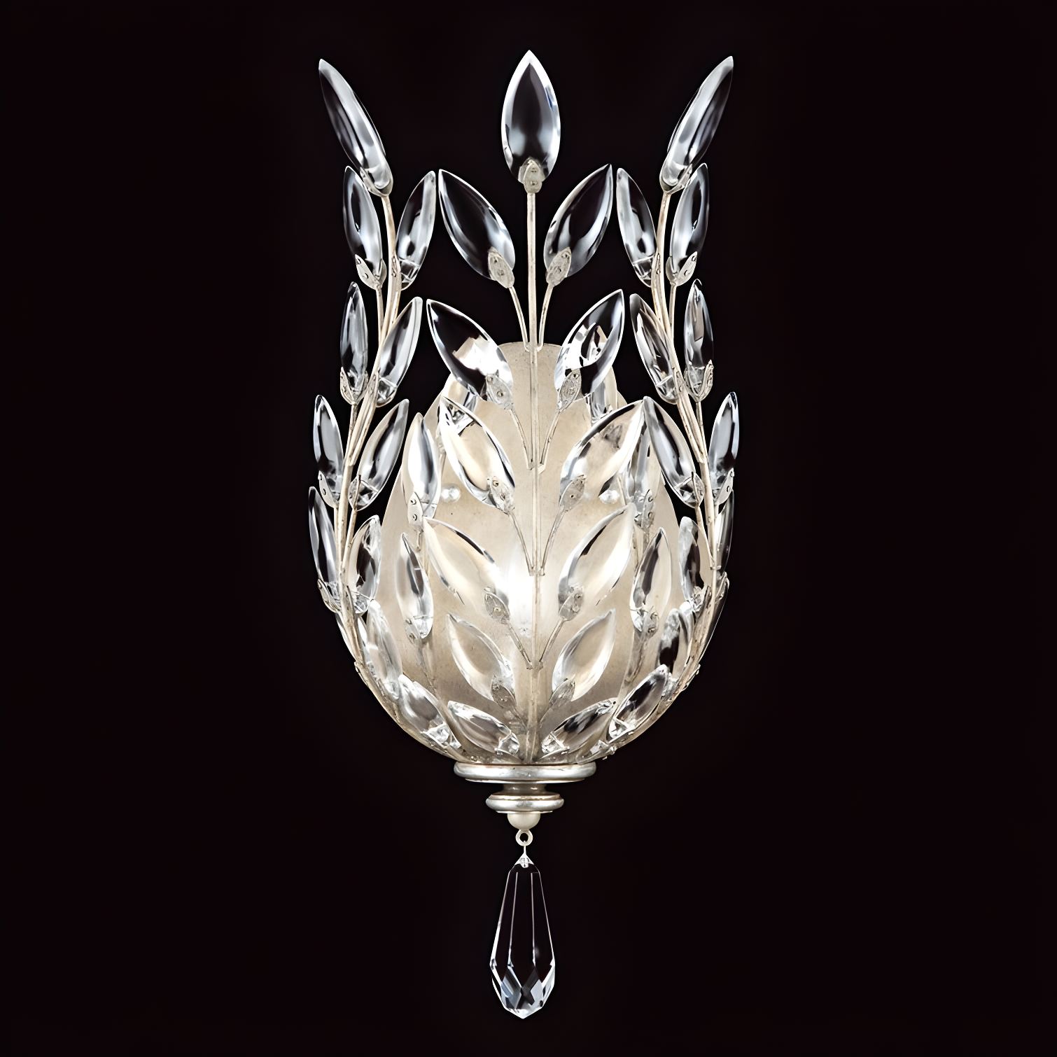 Crystal Laurel Flush Mounted Sconce