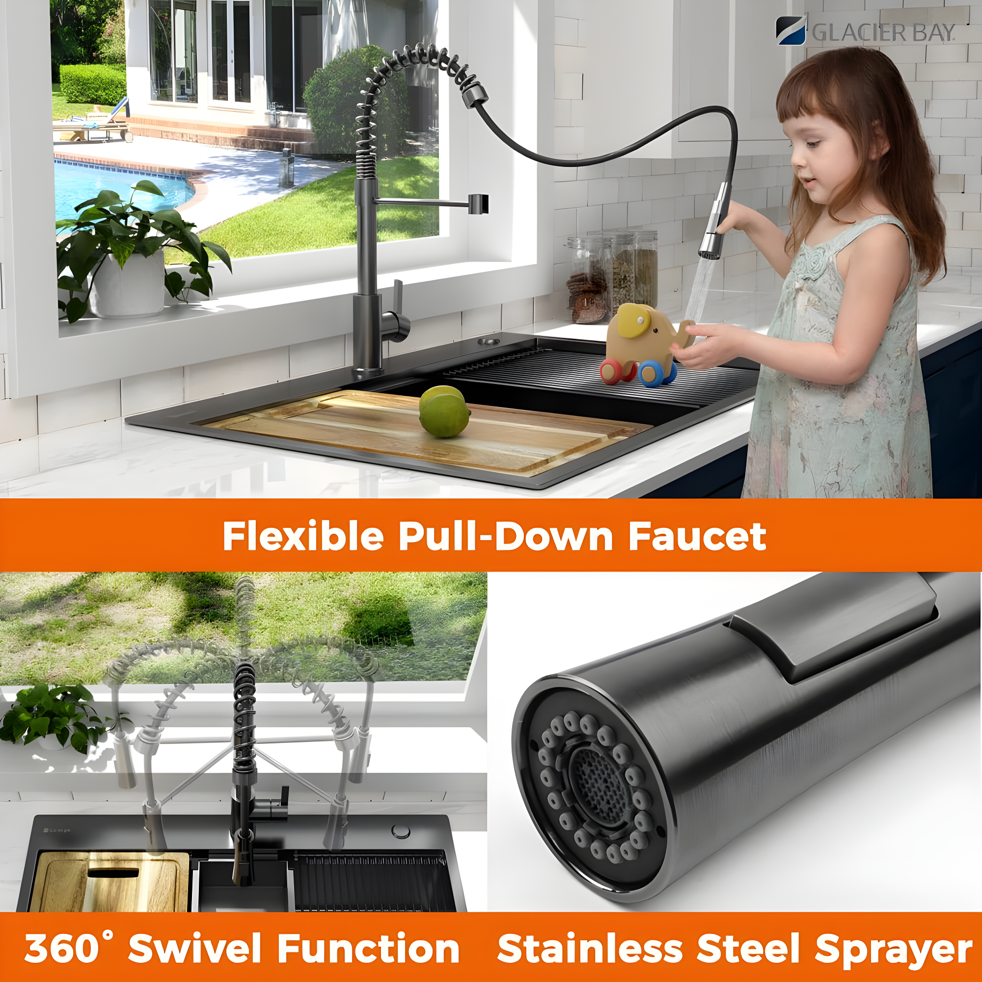 ALWEN Kitchen Faucet Pull Down Touch Kitchen Faucet