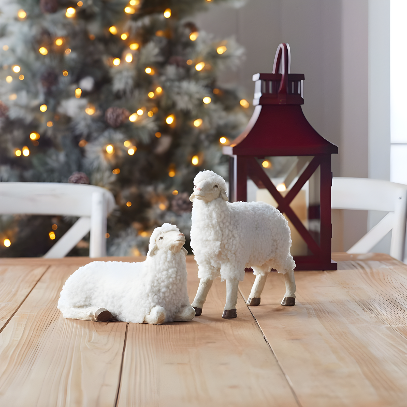 White Tabletop Sheep Figurine (Set of 4)