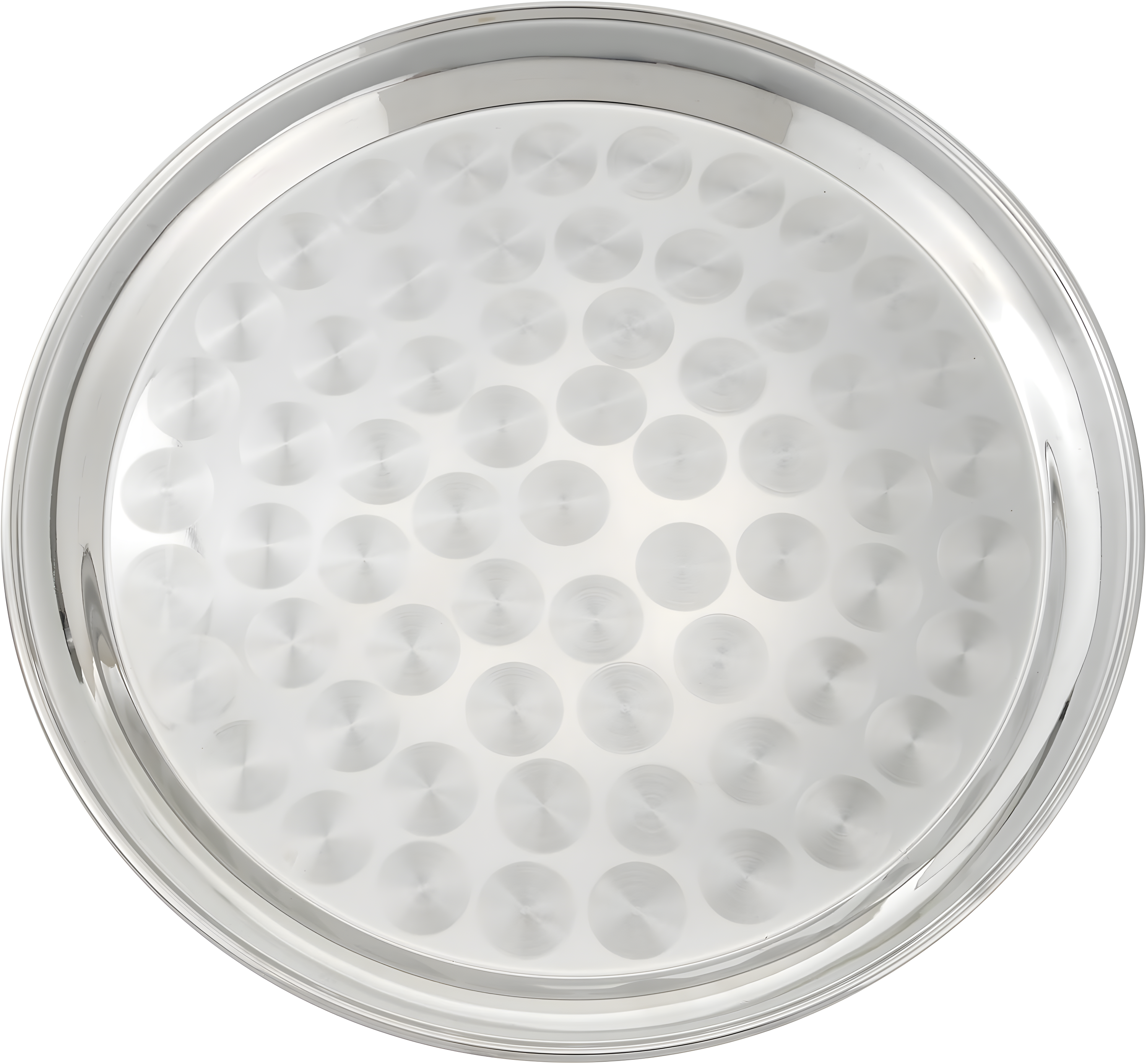 Winco Serving Tray with Swirl Pattern, Stainless Steel, Round, 12"
