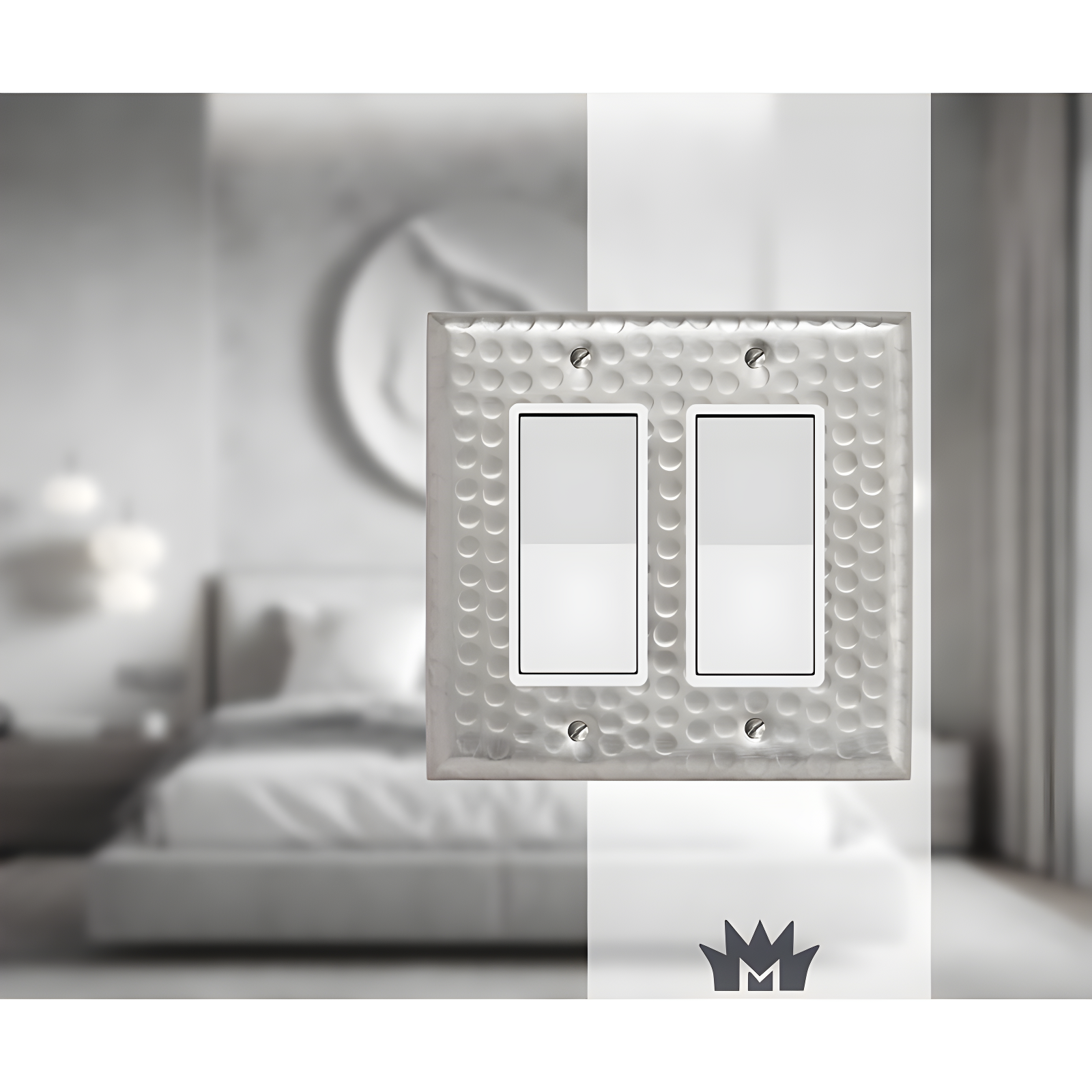Hand Hammered 2 - Gang Rocker Standard Wall Plate