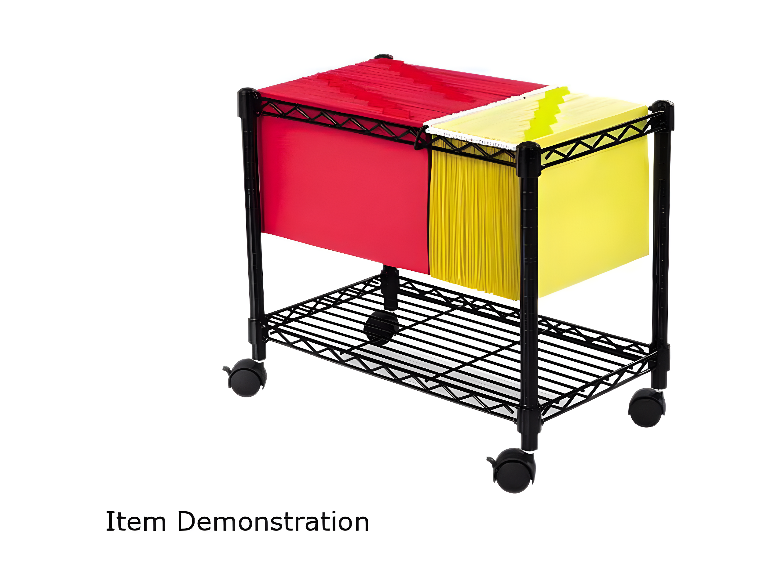 COAHAHA Mobile File Cart, Compact Steel Rolling File Organizer For Letter & Legal Folders, Extra Storage Shelf, Swivel Wheels, Professional Office Storage Solution, 14"W X 14"D X 20.5"H