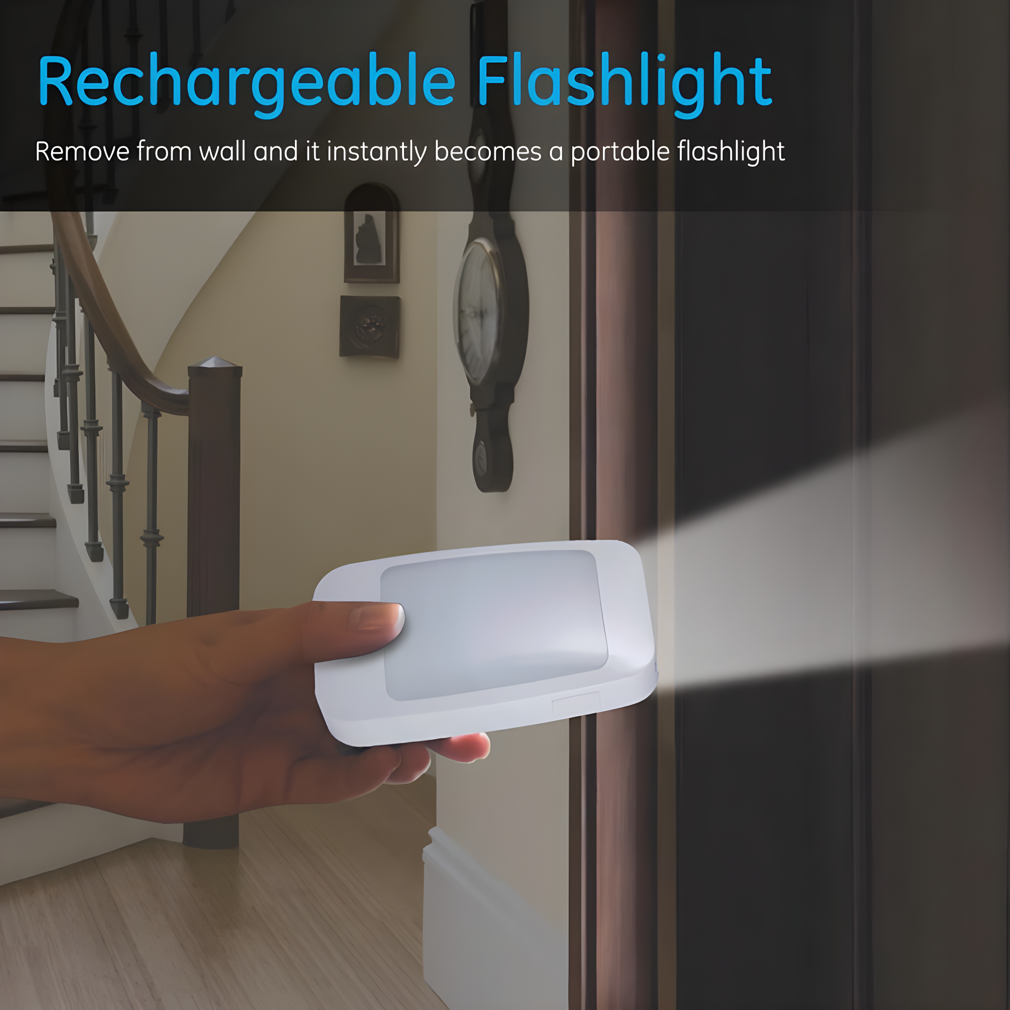 GE 4-in-1 Power Failure LED Night Light, Plug-in, Light Sensing, Rechargeable