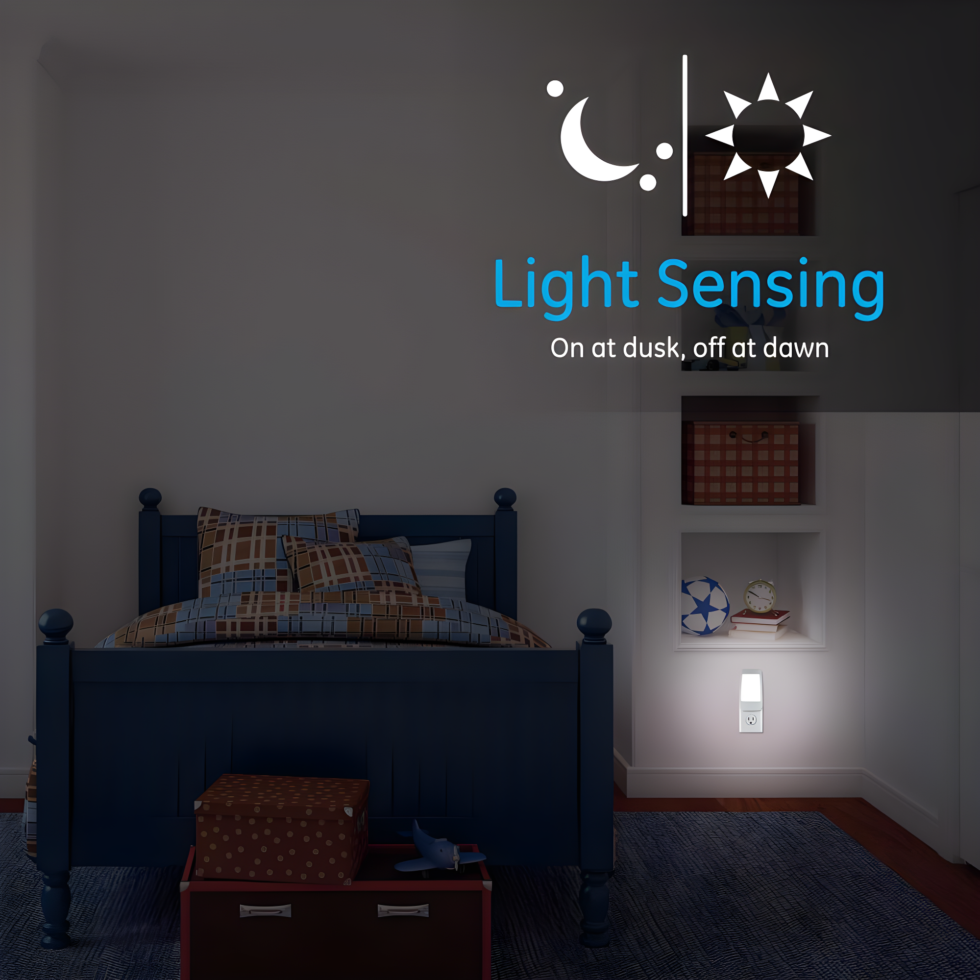 GE 4-in-1 Power Failure LED Night Light, Plug-in, Light Sensing, Rechargeable