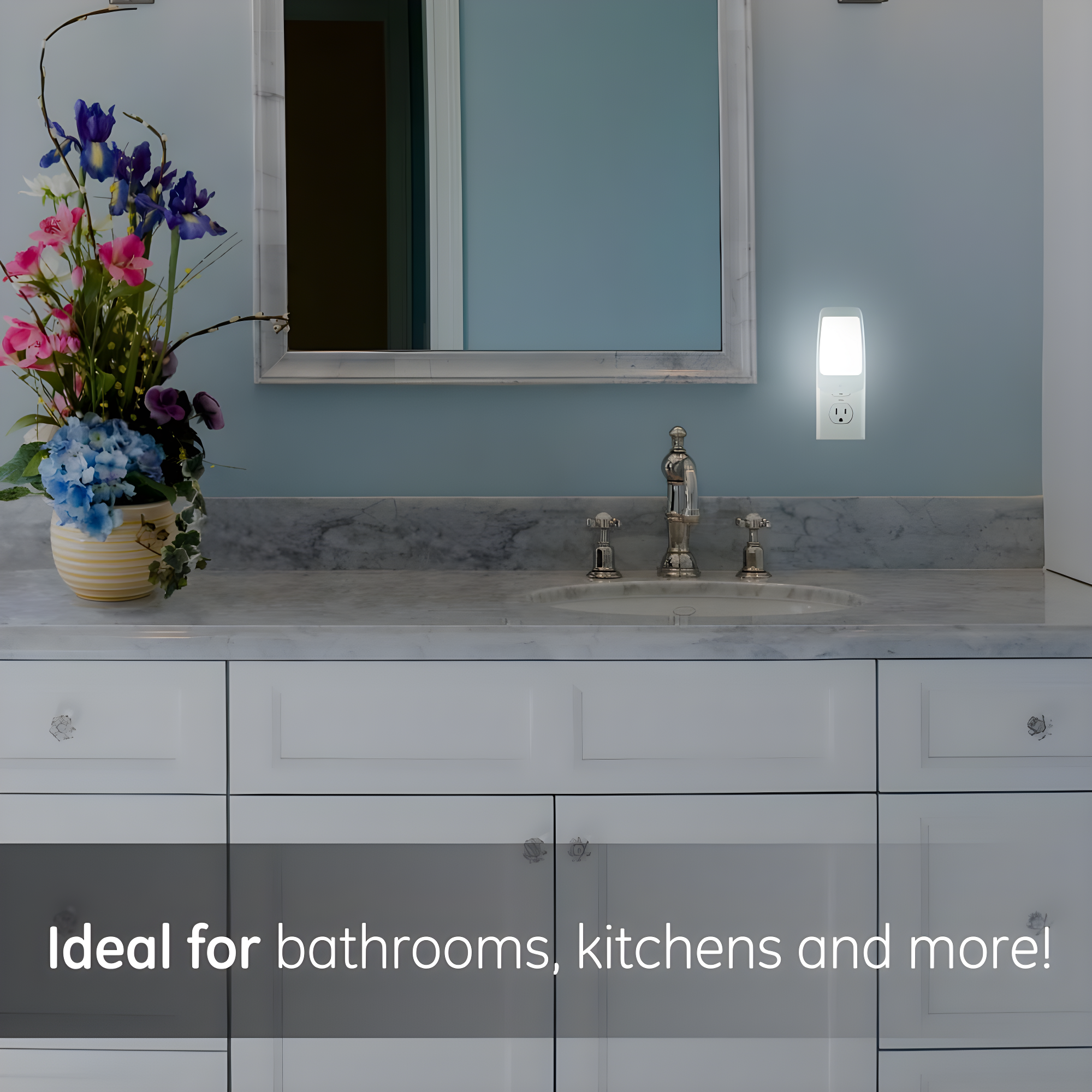 GE 4-in-1 Power Failure LED Night Light, Plug-in, Light Sensing, Rechargeable