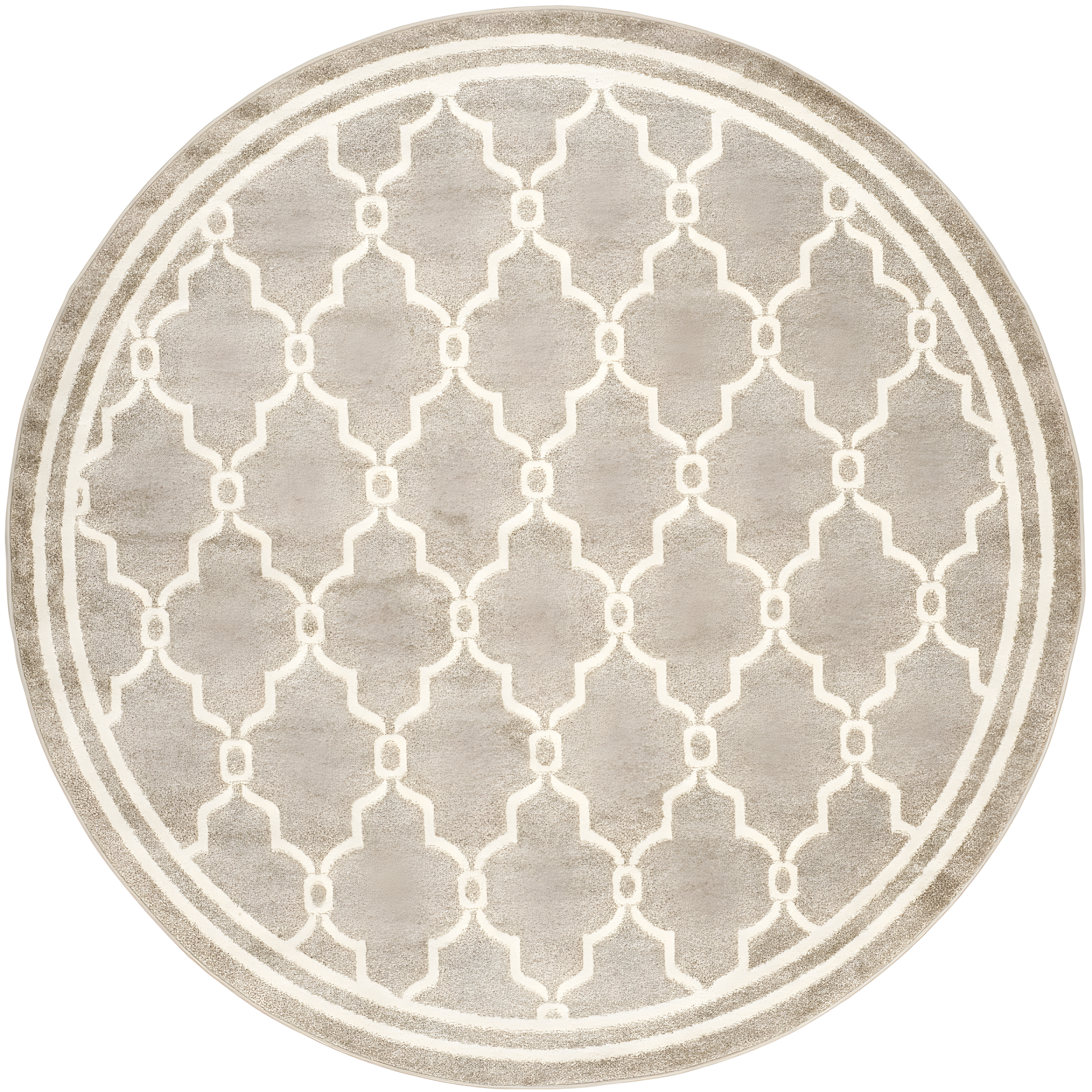 Amherst AMT414 Power Loomed Indoor Area Rug - Wheat/Beige - 7' Round - Safavieh