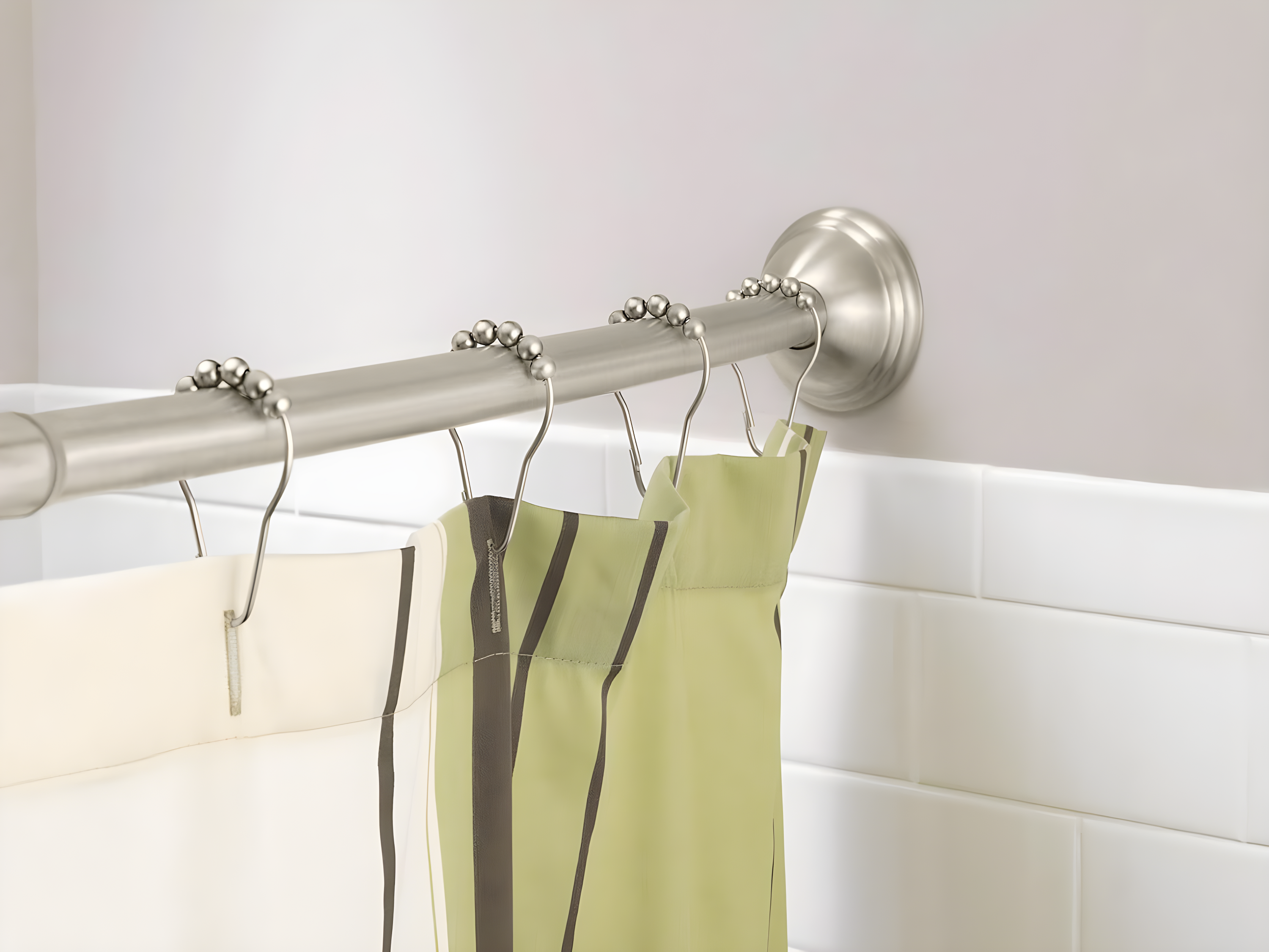 Moen 54-Inch to 72-Inch Adjustable Length Fixed Mount Single Curved Shower Curtain Rod